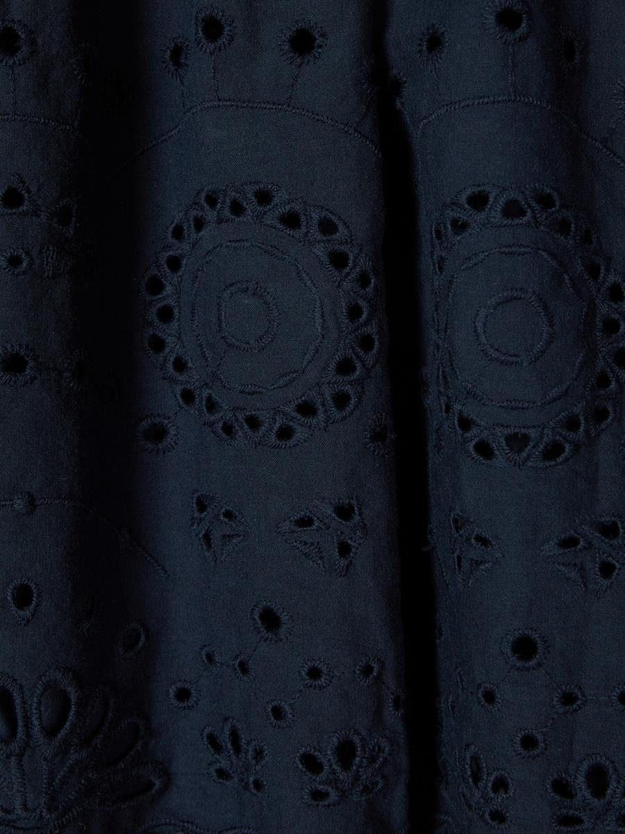 Name It A-Linien-Kleid Name It Mädchen Kleid mit Loch-Stickmuster in blau