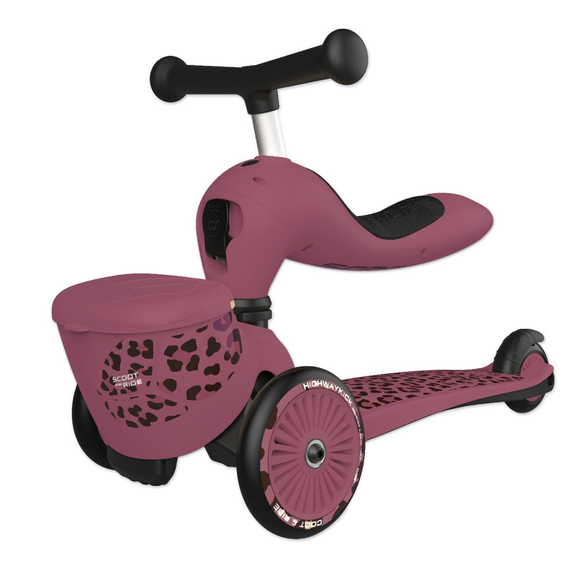 Scoot and Ride Kinderfahrzeug Lauflernhilfe Highwaykick 1 Lifestyle, Lauflernhilfe und Kickboard, integrierte Transportbox für Spielsachen