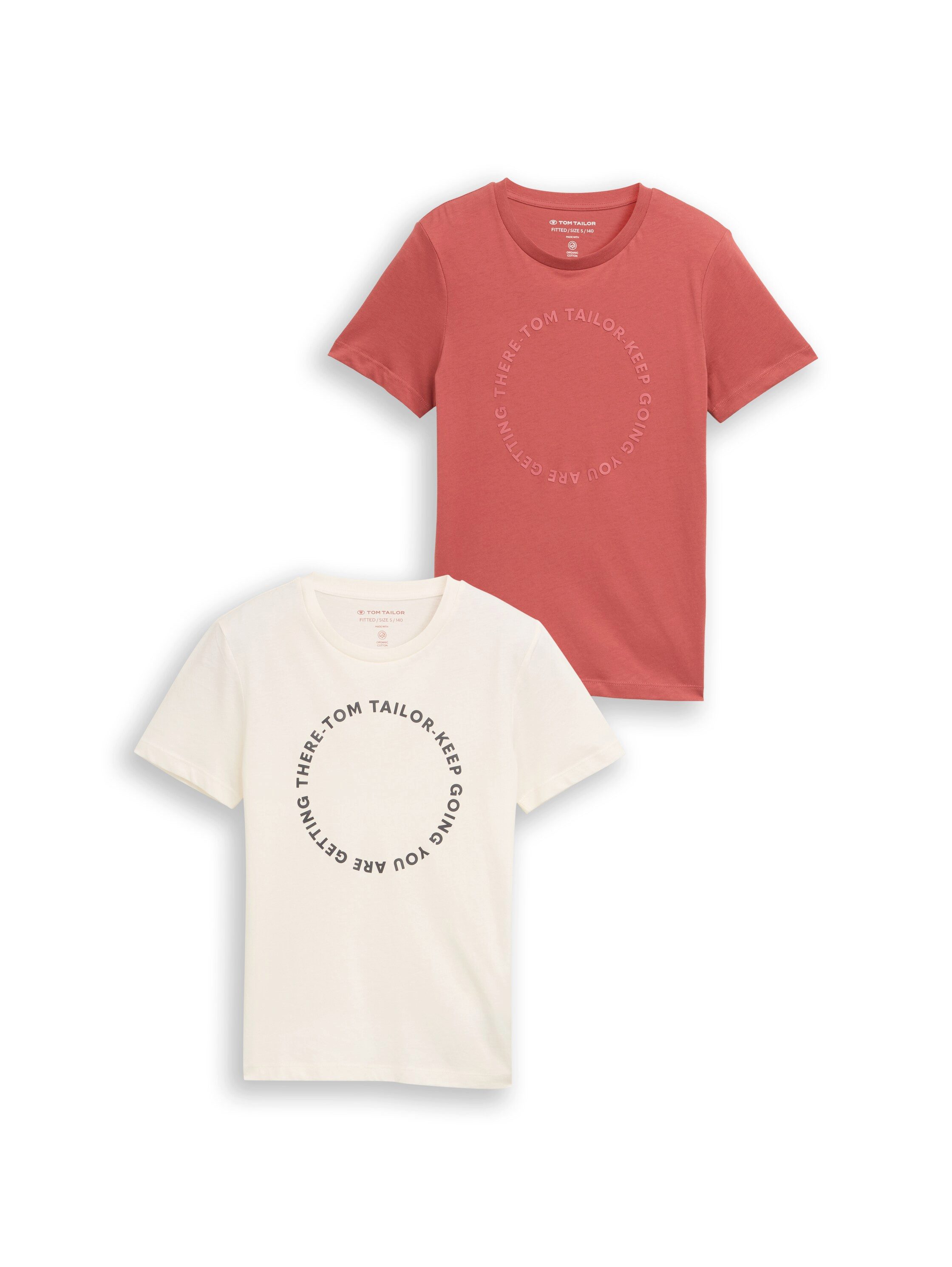 TOM TAILOR T-Shirt (Packung, 2-tlg) 2er Pack mit Print