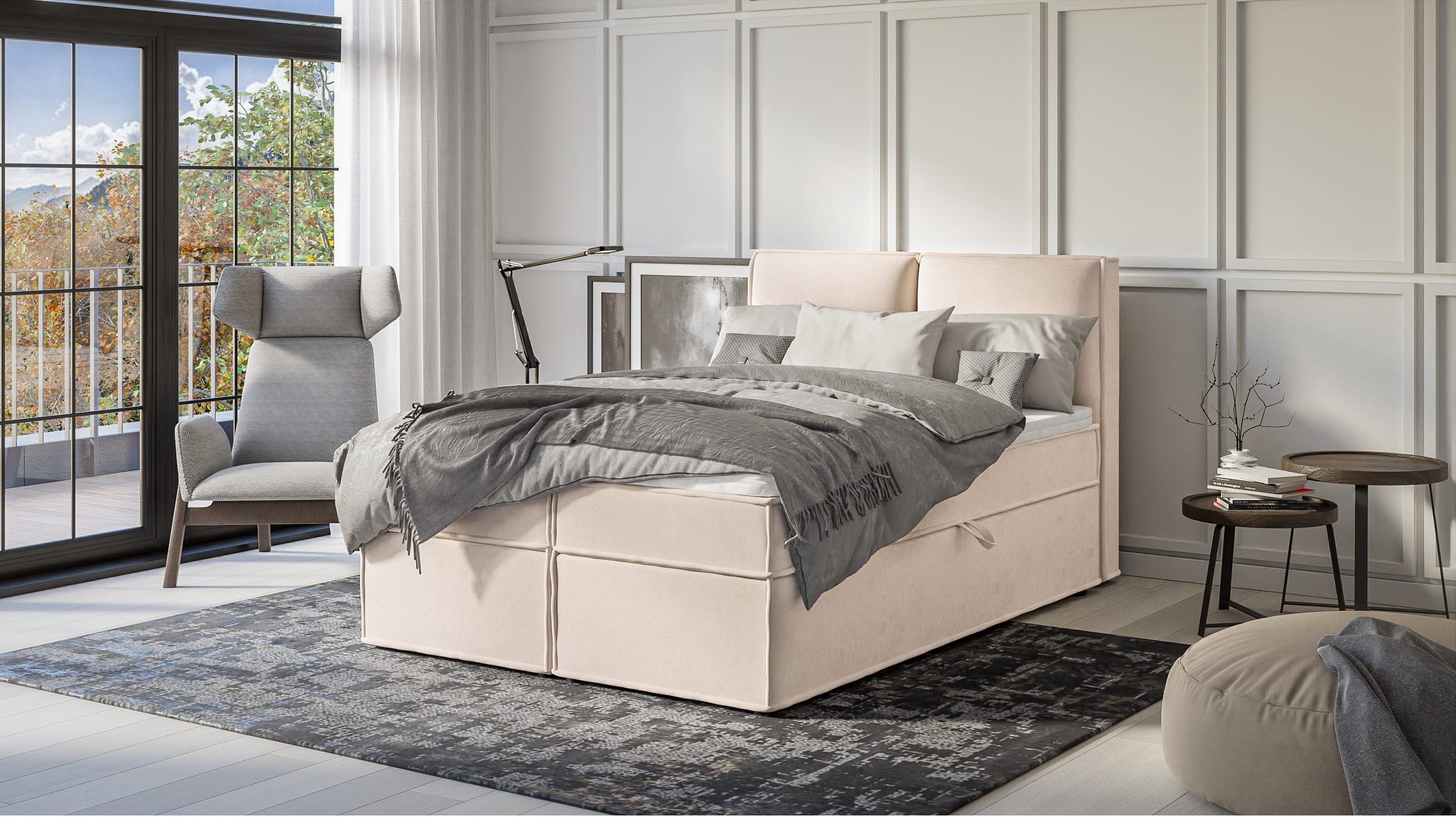 S-Style Möbel Boxspringbett Plaza mit Topper günstig online kaufen