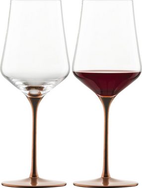 Eisch Rotweinglas KAYA, Made in Germany, 490 ml, Kristallglas, in Handarbeit mit fein schimmernden Kupfer-Glasur veredelt, 2tlg.