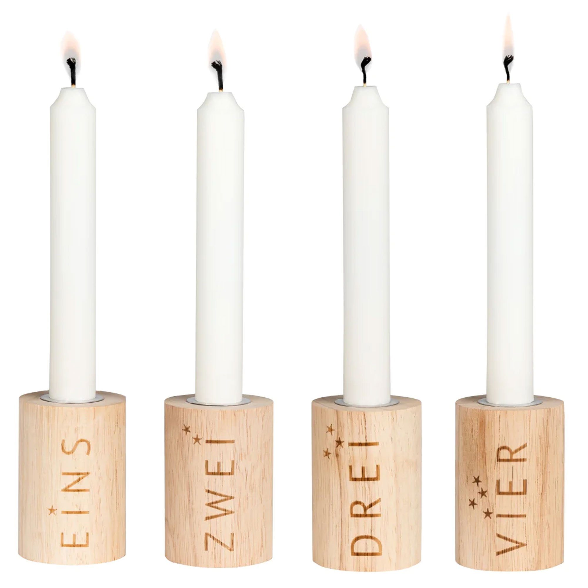 Räder Design Windlicht Räder Adventslicht Set 4tlg. 4 Kerzenhalter, 4 Kerzen Adventslicht
