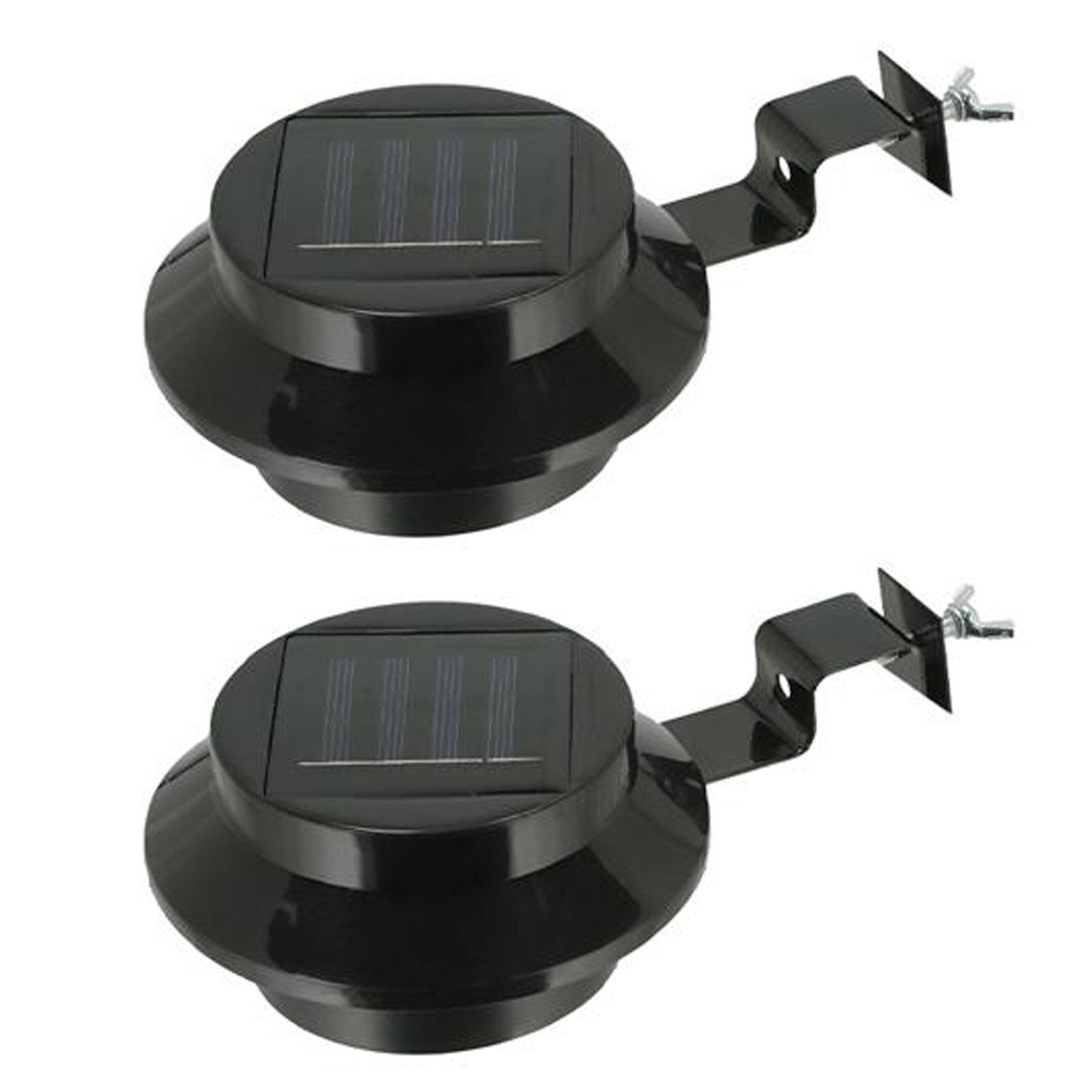 HAC24 LED Gartenleuchte Dachrinnenlampe Dachrinnen Lampe Licht Regenrinne Solarlampe, LED fest integriert, Kaltweiß, Solar, Schwarz 3 leistungsstarke helle LEDS