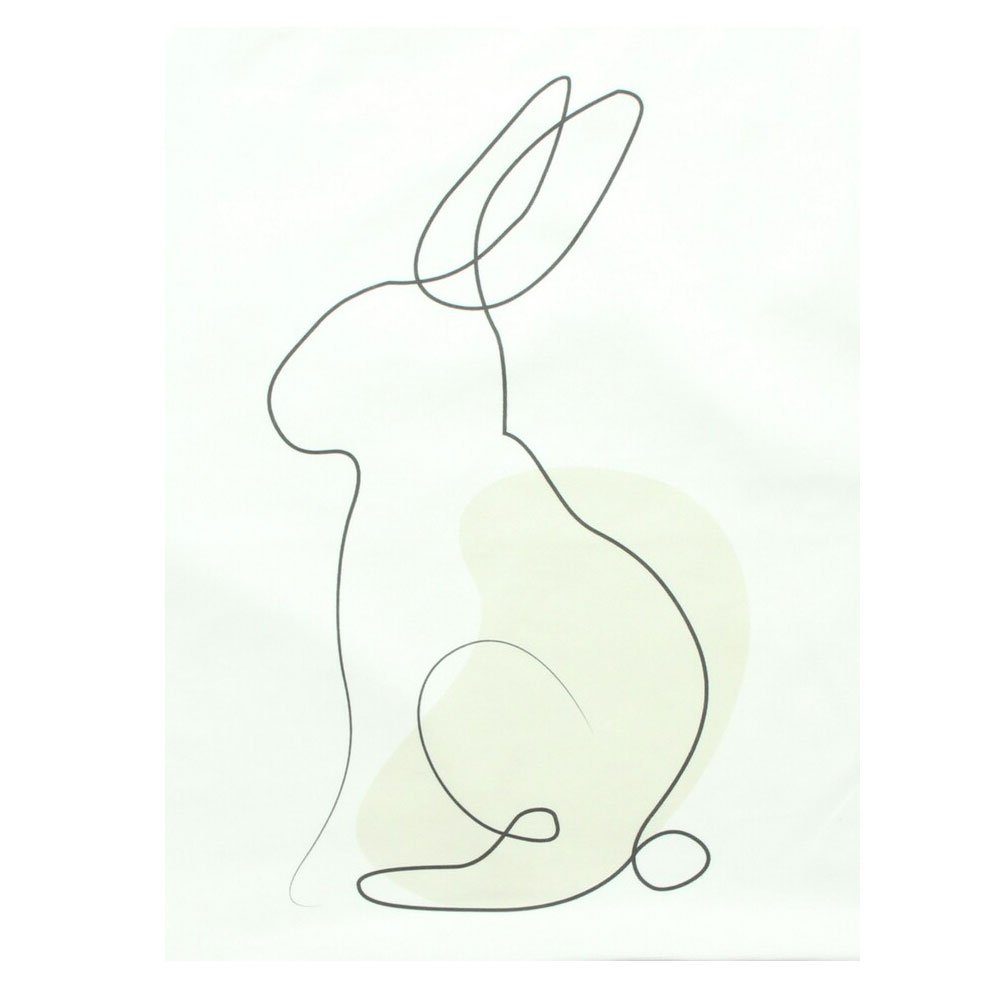 Home-trends24.de Kissenhülle Hase Modern Ostern Deko Kissen Hülle Weiß 45x45 cm
