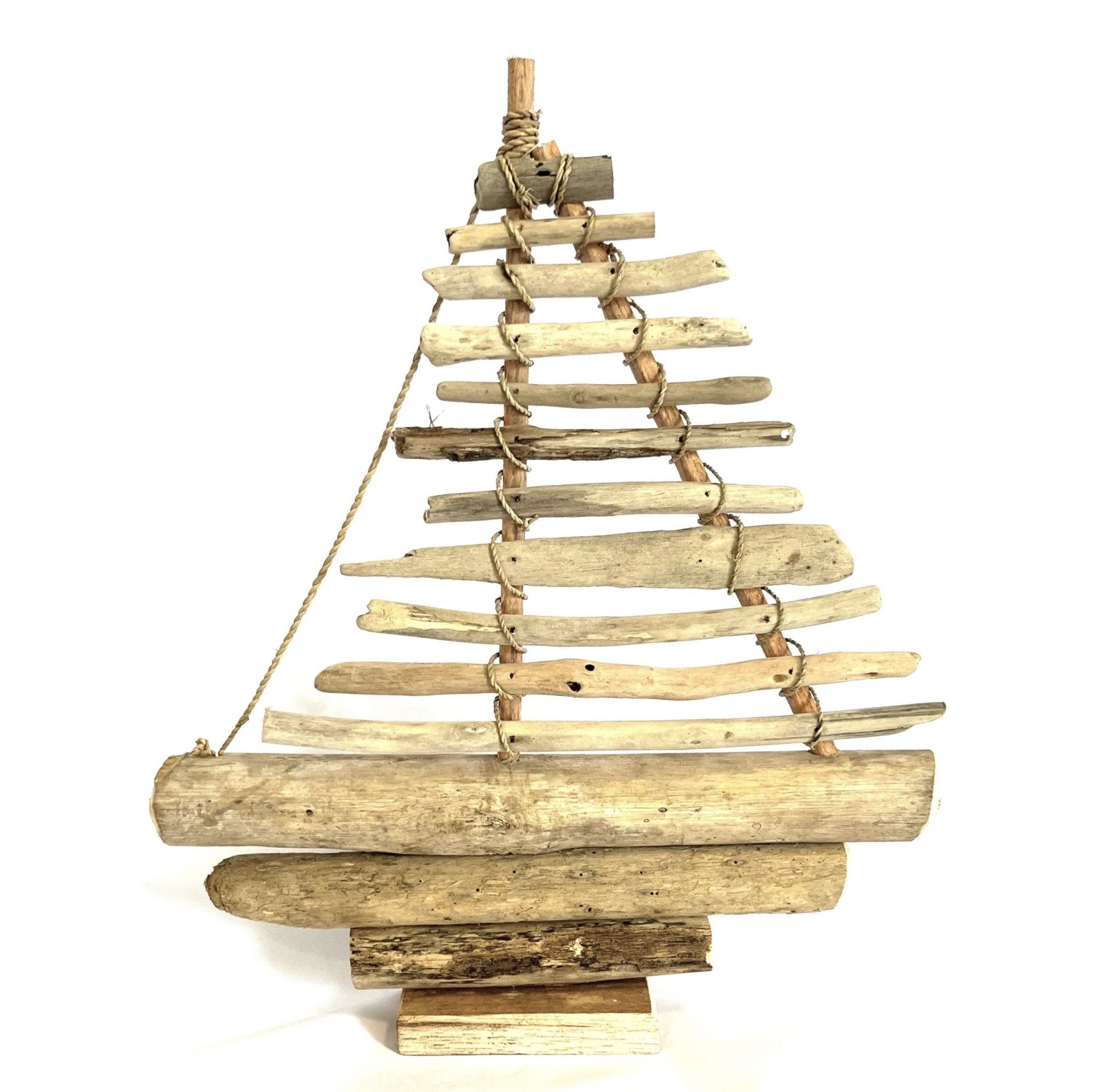 VARIOS Dekoobjekt Segelschiff Boot Holz Deko Sommer Maritim Handarbeit 40 cm, Handarbeit