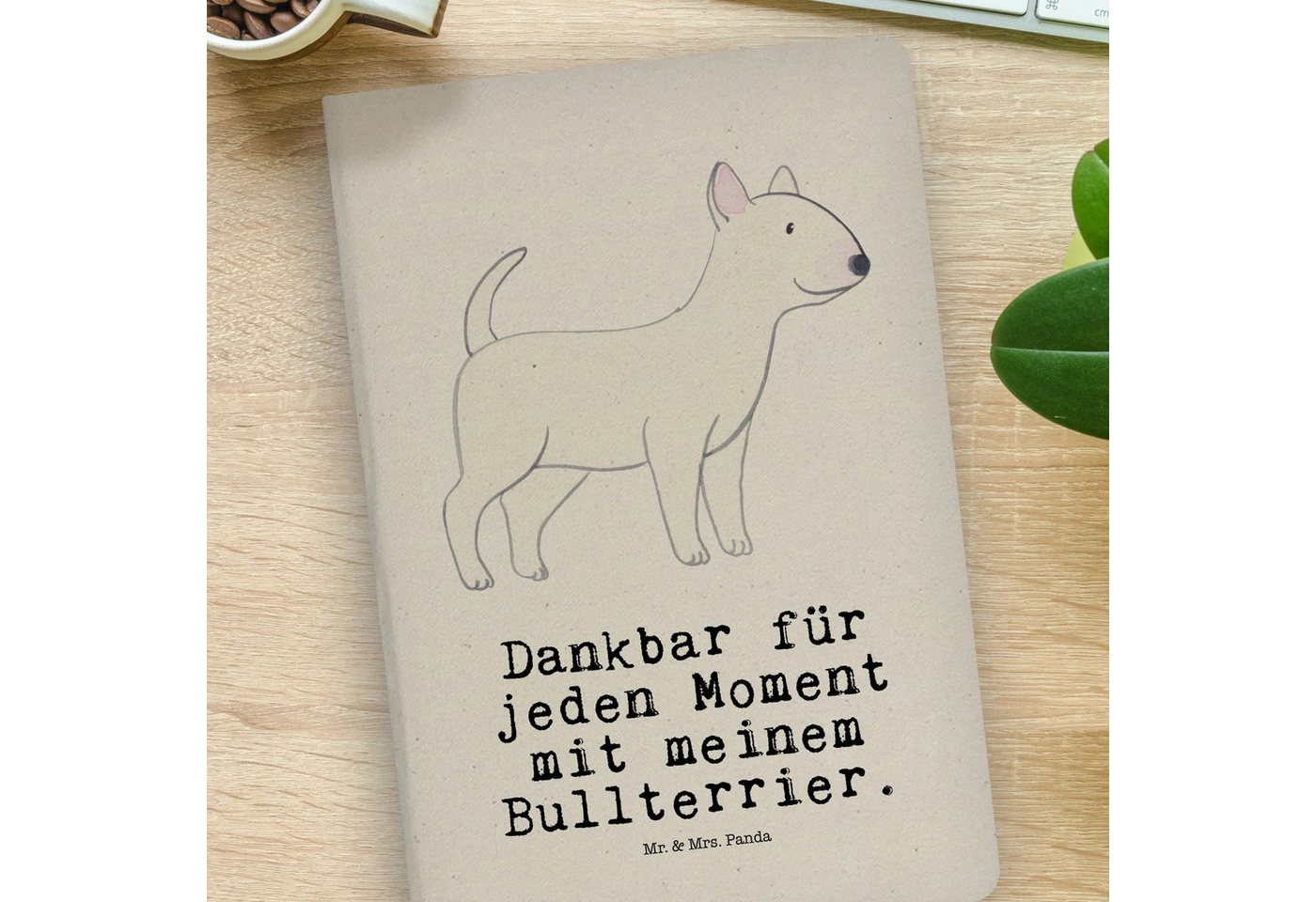 Thumbnail - Mr. & Mrs. Panda Notizbuch Bullterrier Moment - Transparent - Geschenk, Notizbuch A4 Kariert, Ra Mr. & Mrs. Panda, Kreat...