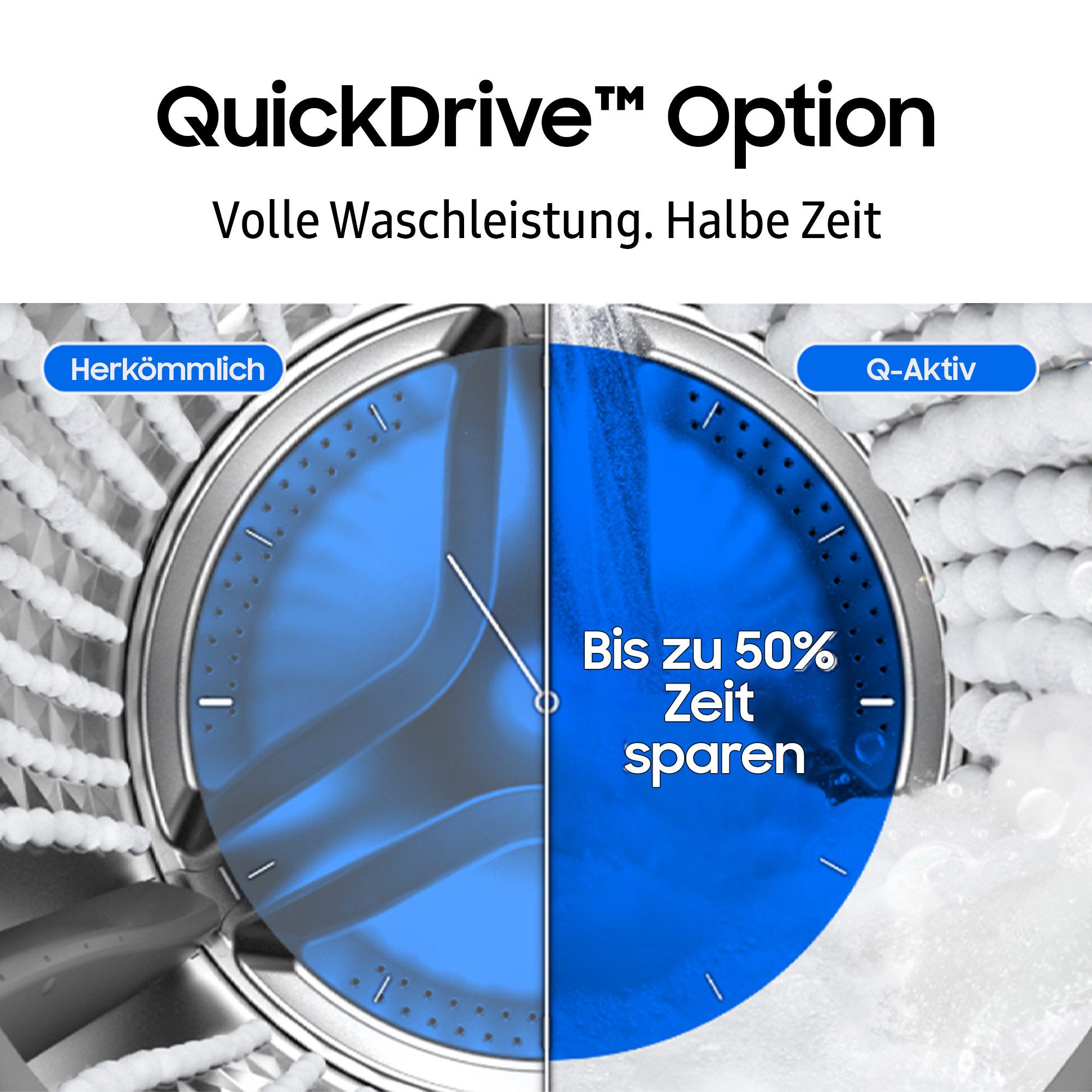 Samsung Waschmaschine WW8400D WW90DB8U95GH, 9 kg, 1400 U/min, Quick Drive™ Option – Volle Waschleistung. Halbe Zeit