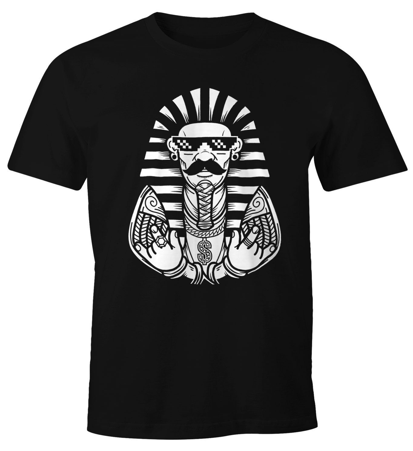 MoonWorks Print-Shirt Herren T-Shirt King Thug Gangster Life Fun-Shirt mit Print