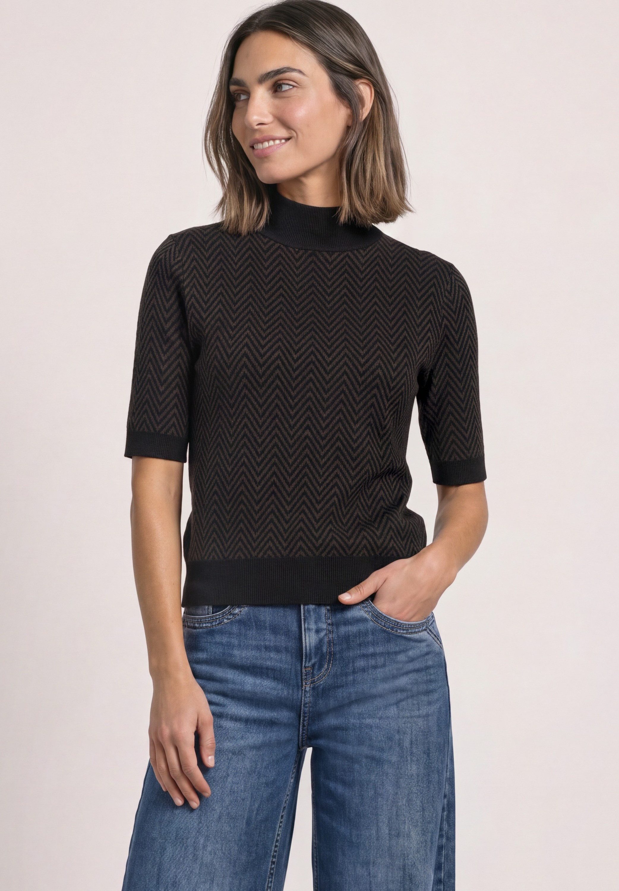 STREET ONE Kurzarmpullover mit Turtleneck