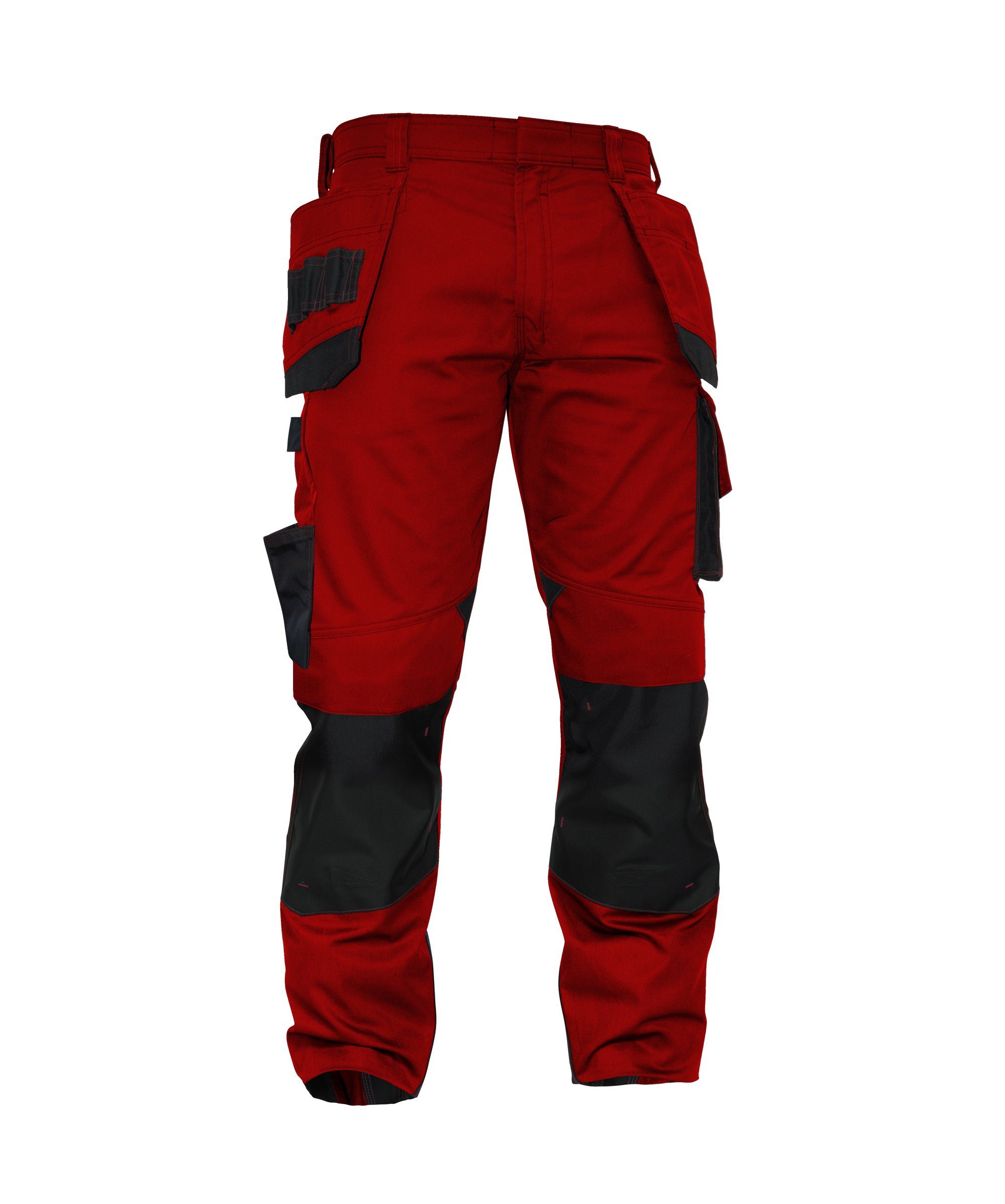 Dassy Arbeitshose Arbeitshose mit Holstertaschen Magnetic Kniepolstertaschen rot/schwarz (1-tlg) und