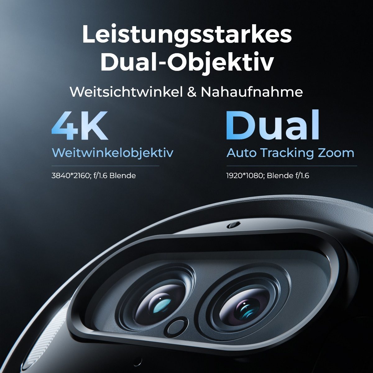 Reolink Überwachungskamera Argus Track mit Solarpanel 4K Wlan Akku (Außenbereich, Innenbereich, 5/2,4 GHz Wifi,8MP Farbnachtsicht,Intelligente Erkennung,2-Wege-Audio)