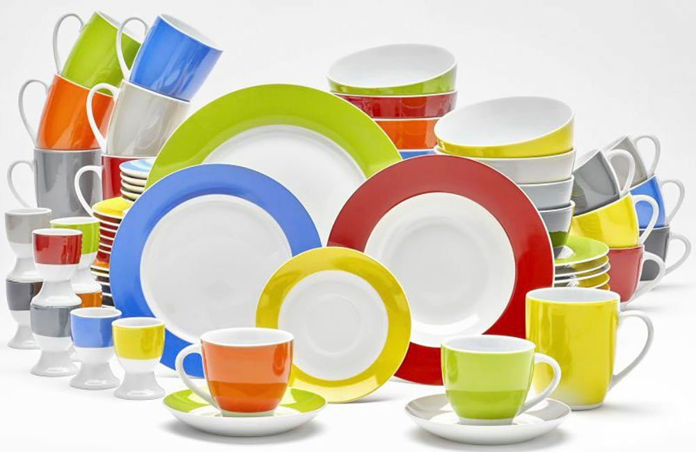 van Well Eierbecher Vario, (Set, 6-tlg., 6 Eierbecher), Porzellan, spülmaschinen- und mikrowellengeeignet