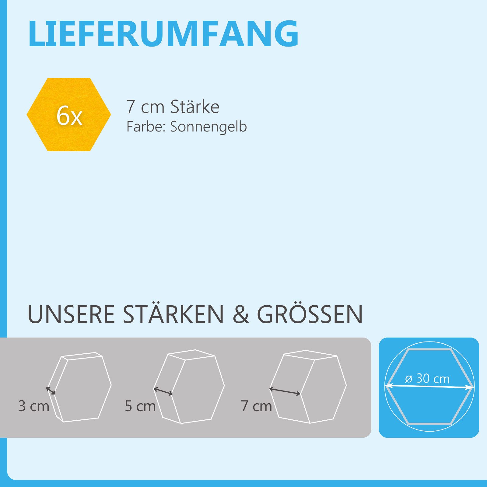 platino24 Akustikplatte 6 Absorber Wabenform Extra aus Basotect ® G+