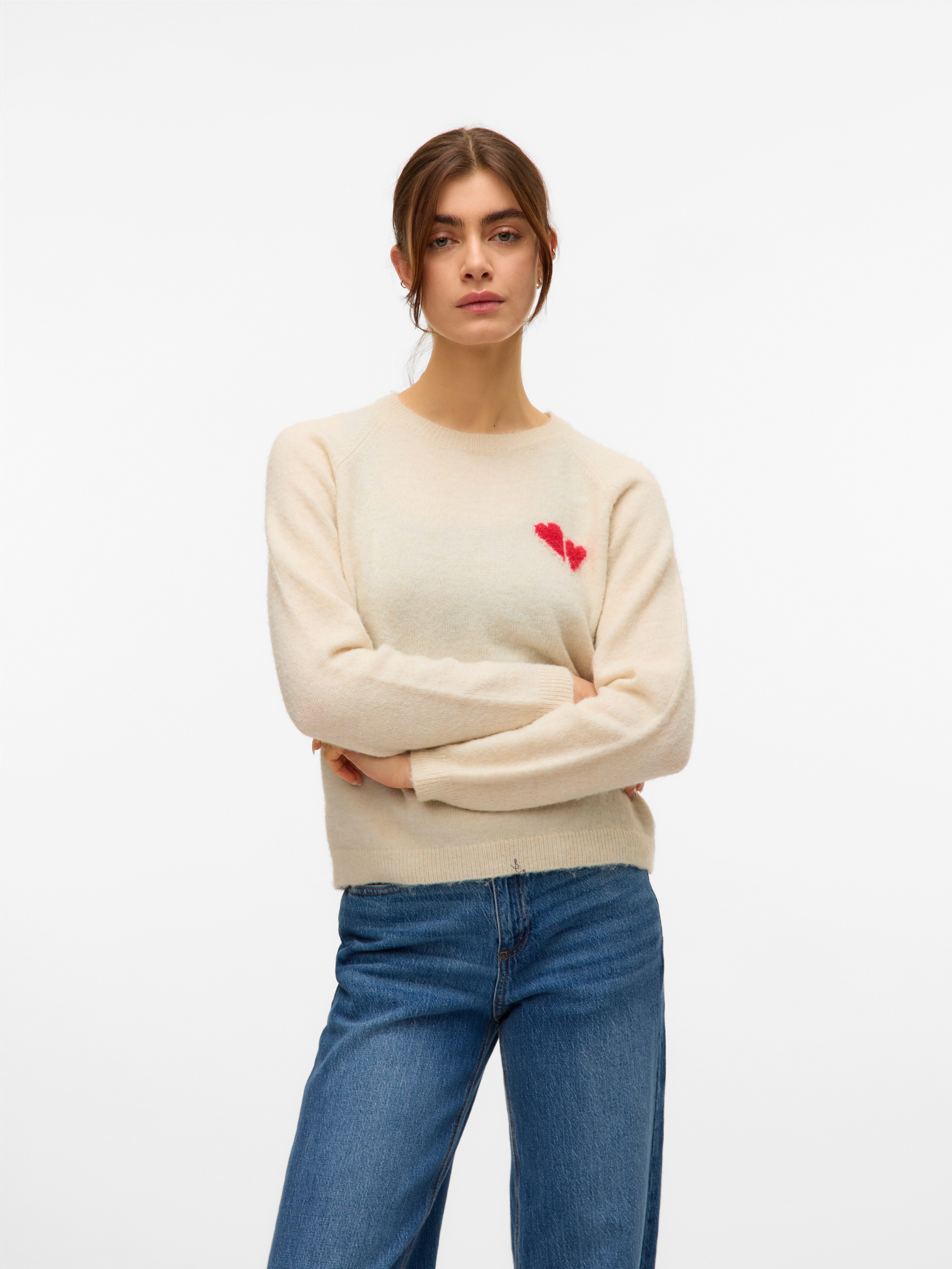 Vero Moda Strickpullover VMBAM LS O-NECK PULLOVER BOO ENT günstig online kaufen