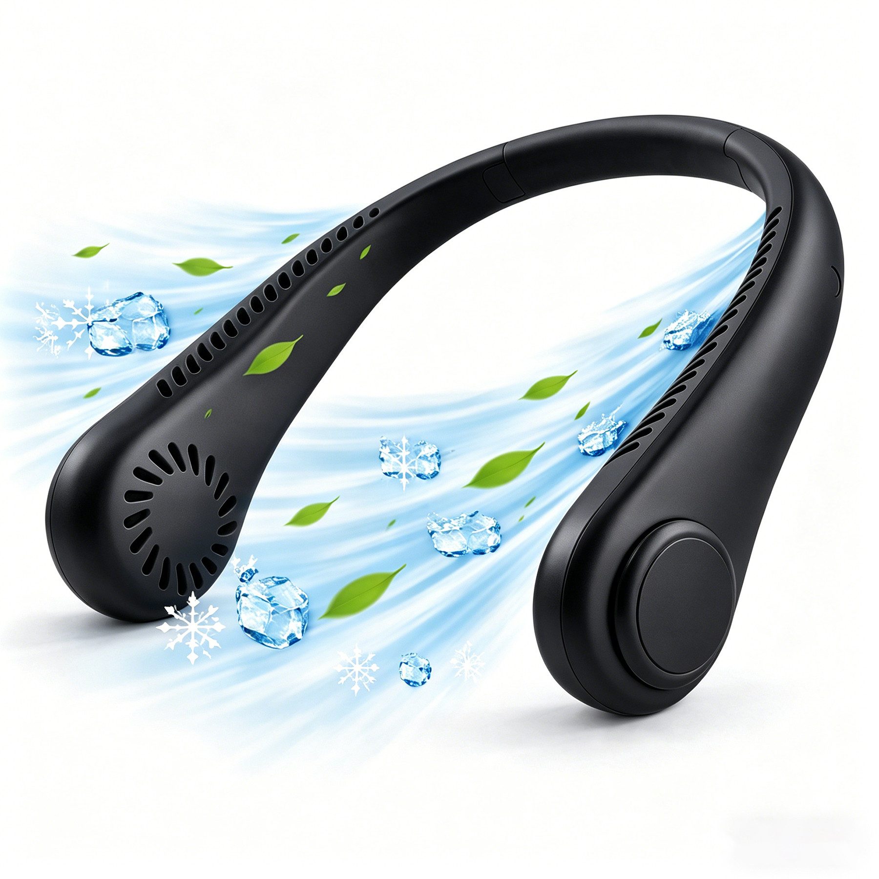 Senmudi Mini USB-Ventilator Tragbarer Nackenventilator, leiser Mini USB Halsventilator ohne Flügel, wiederaufladbarer Neck Fan mit 3 Stufen für Reisen, Büro und Outdoor
