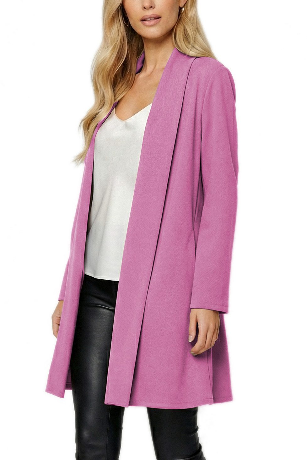 dy_mode Cardigan Damen Langcardigan offen Leichte Übergangsjacke für Frühjahr Sommer in Unifarben, Ohne Verschluss