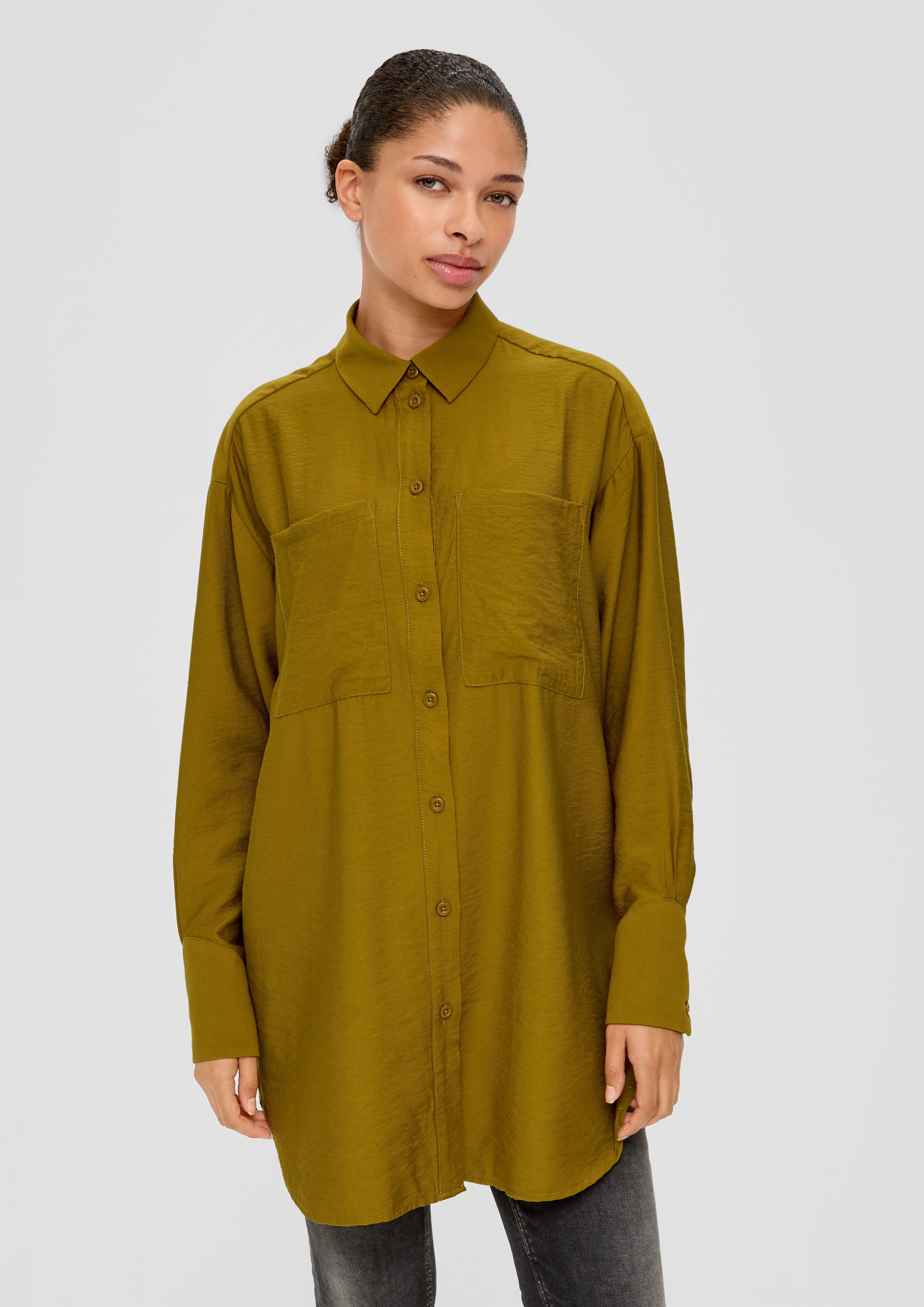 Langarmbluse Longbluse aus Viskosemix