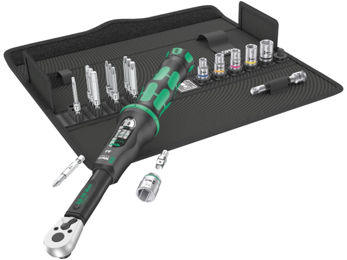 Wera Drehmomentschlüssel Drehmomentschlüsselset Click-Torque A 6 Set 1 (Set, 20 St., 20-tlg), Die Präzision liegt bei ±4 % gemäß DIN EN ISO 6789-1:2017-07