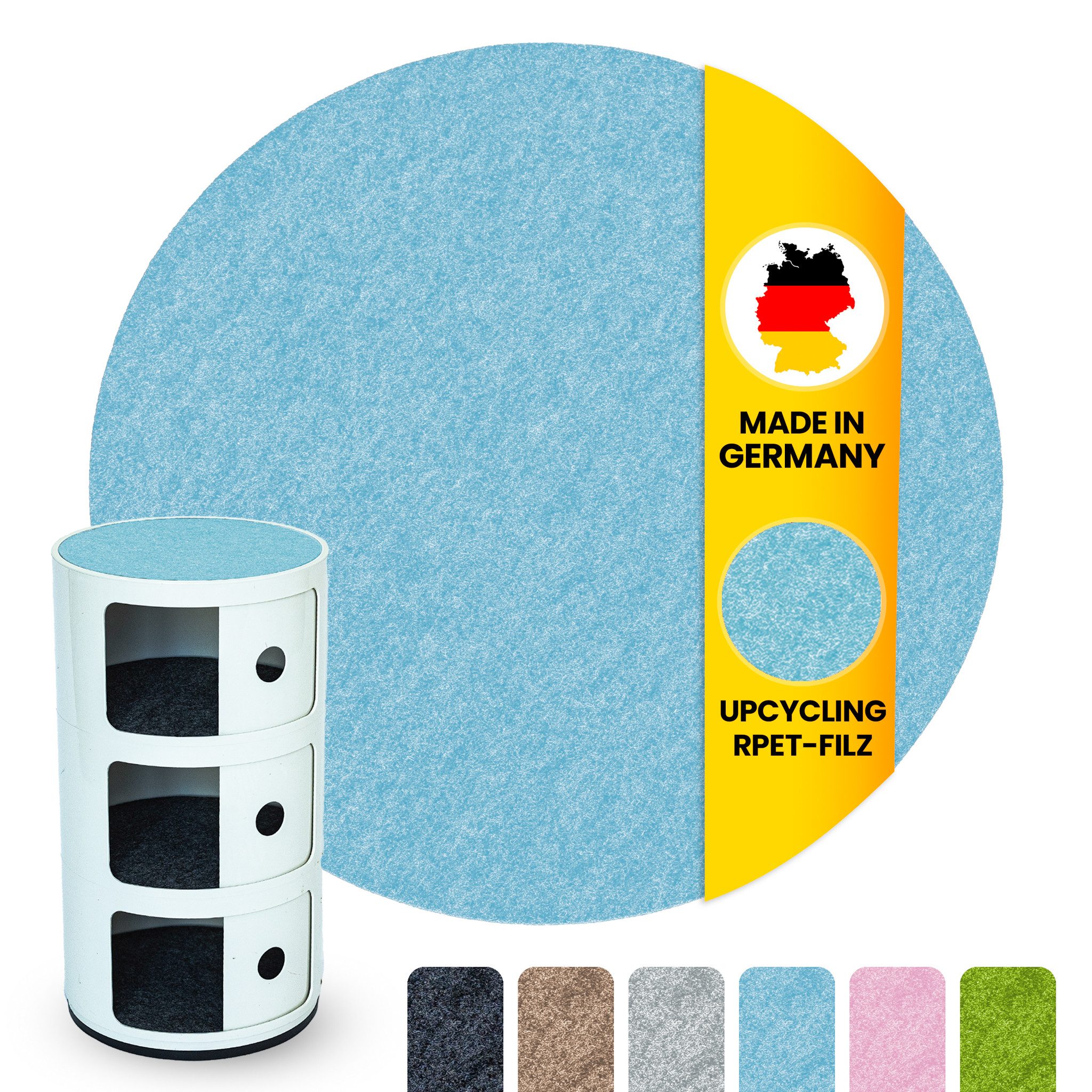 Easy and Green Nachttisch Rund Filzauflage 30cm für Kartell Componibili - M günstig online kaufen