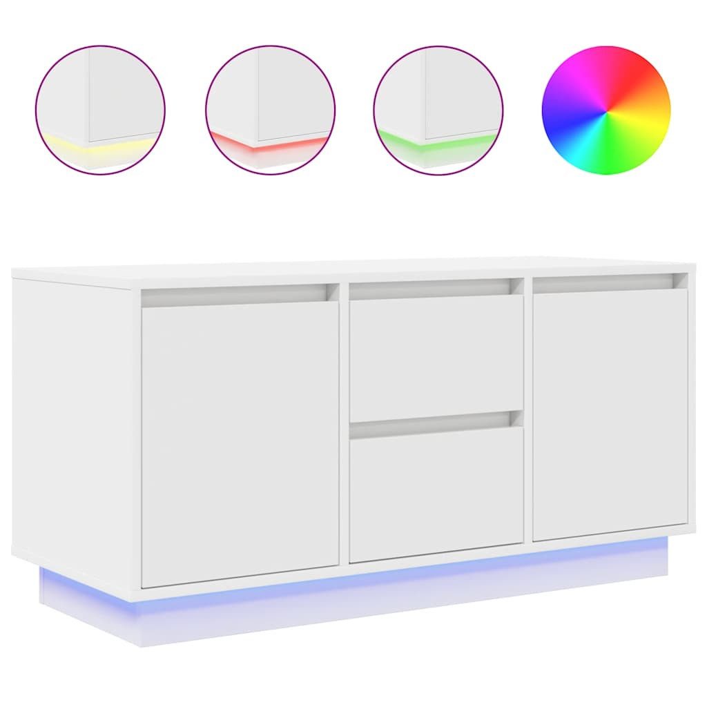 vidaXL TV-Schrank TV-Schrank mit LED-Leuchten Weiß günstig online kaufen