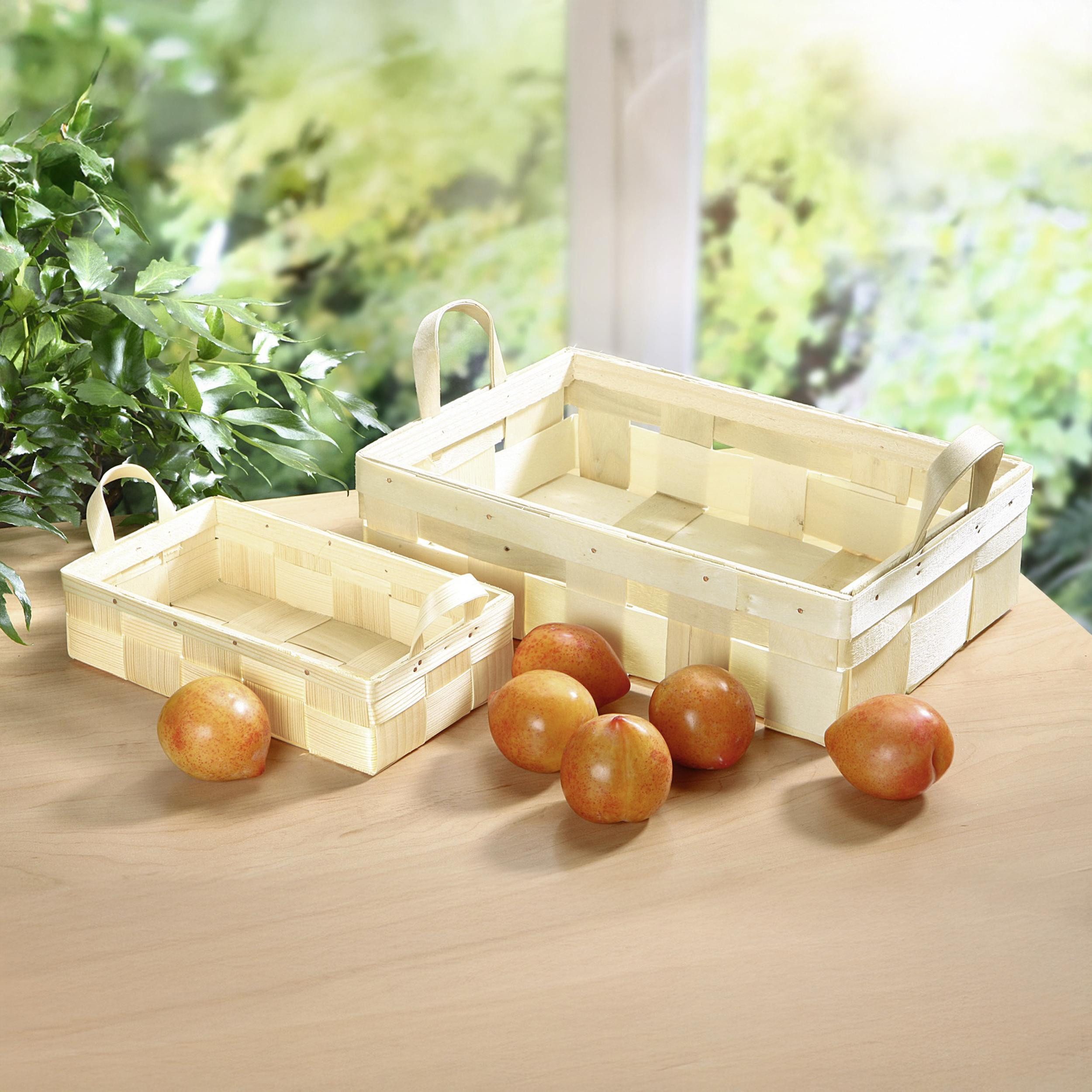 Allzweckkorb Obstkorb Holzspan 34x23cm – Obstschale, Erntekorb
