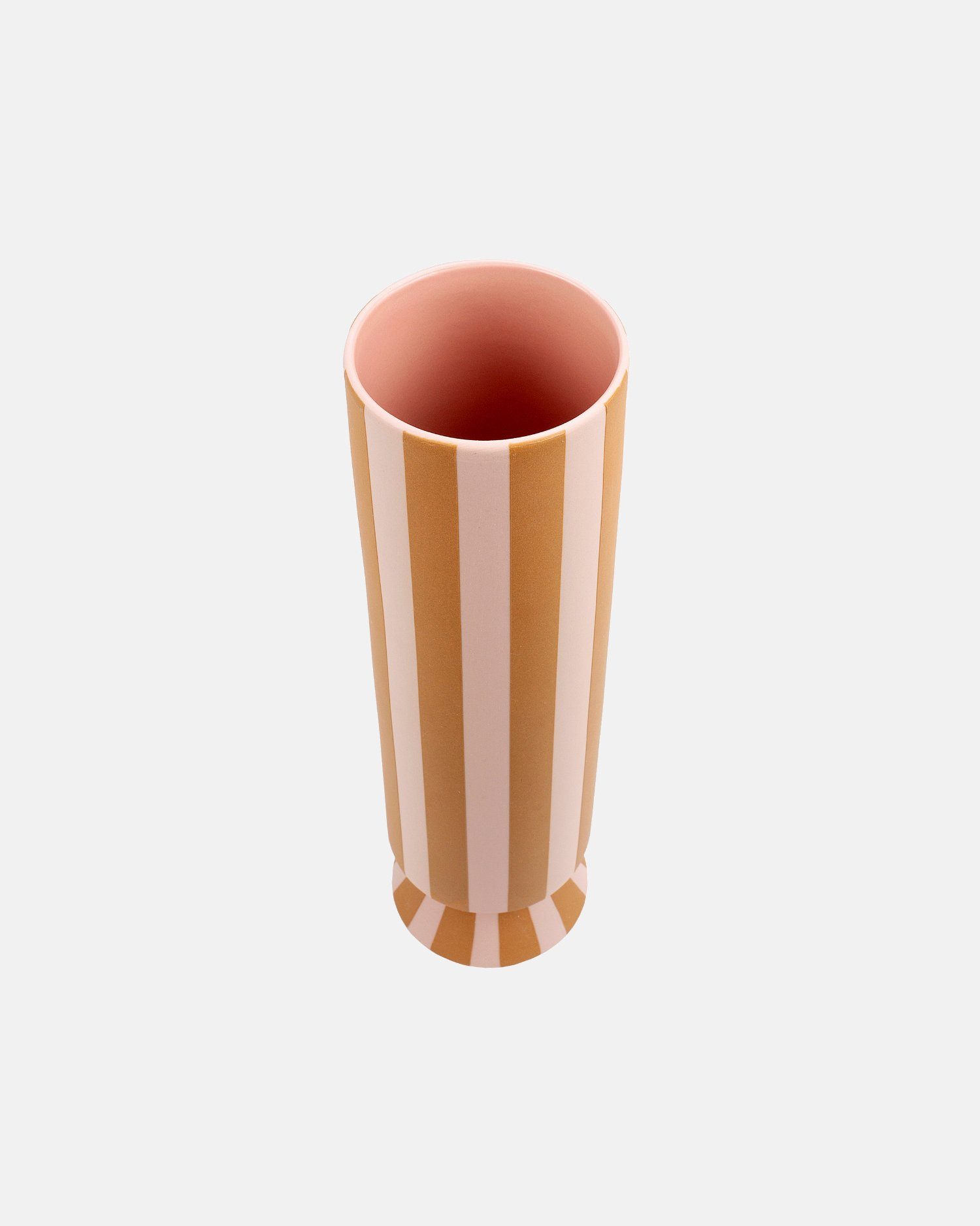 Hoch Vase Karamell/Rosa OYOY High Keramik Toppu Gestreift cm, - 31x8,5 Schmal Blumenvase Dekovase