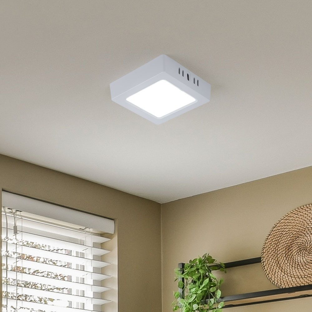 V-TAC LED Deckenleuchte, LED-Leuchtmittel fest verbaut, Tageslichtweiß, LED Deckenlampe Aufbau-Panel Wohnzimmerlampe weiß kaltweiß