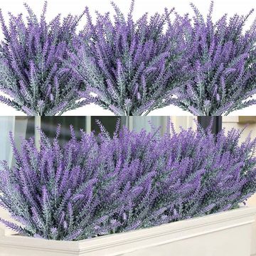 Kunstblume 12 Stück Künstliche Blumen Lavendel Pflanze Künstlich Kunstblumen, Lubgitsr