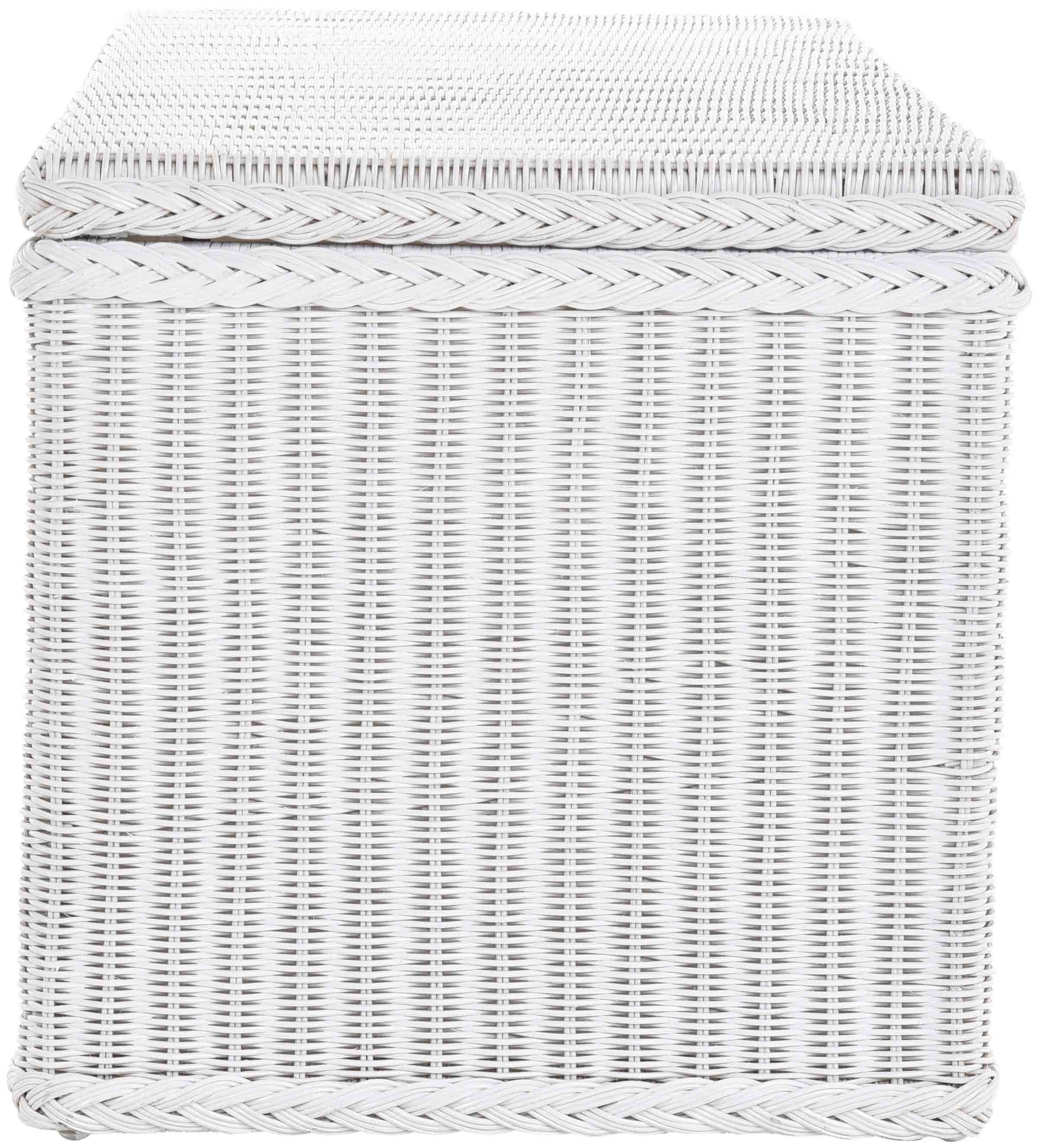 Krines Home Truhe Große Rattantruhe MAX Wäschetruhe mit Deckel Natur Rattan Truhe, Aufbewahrung XXL 115x55x55cm – Bild 5 von 5