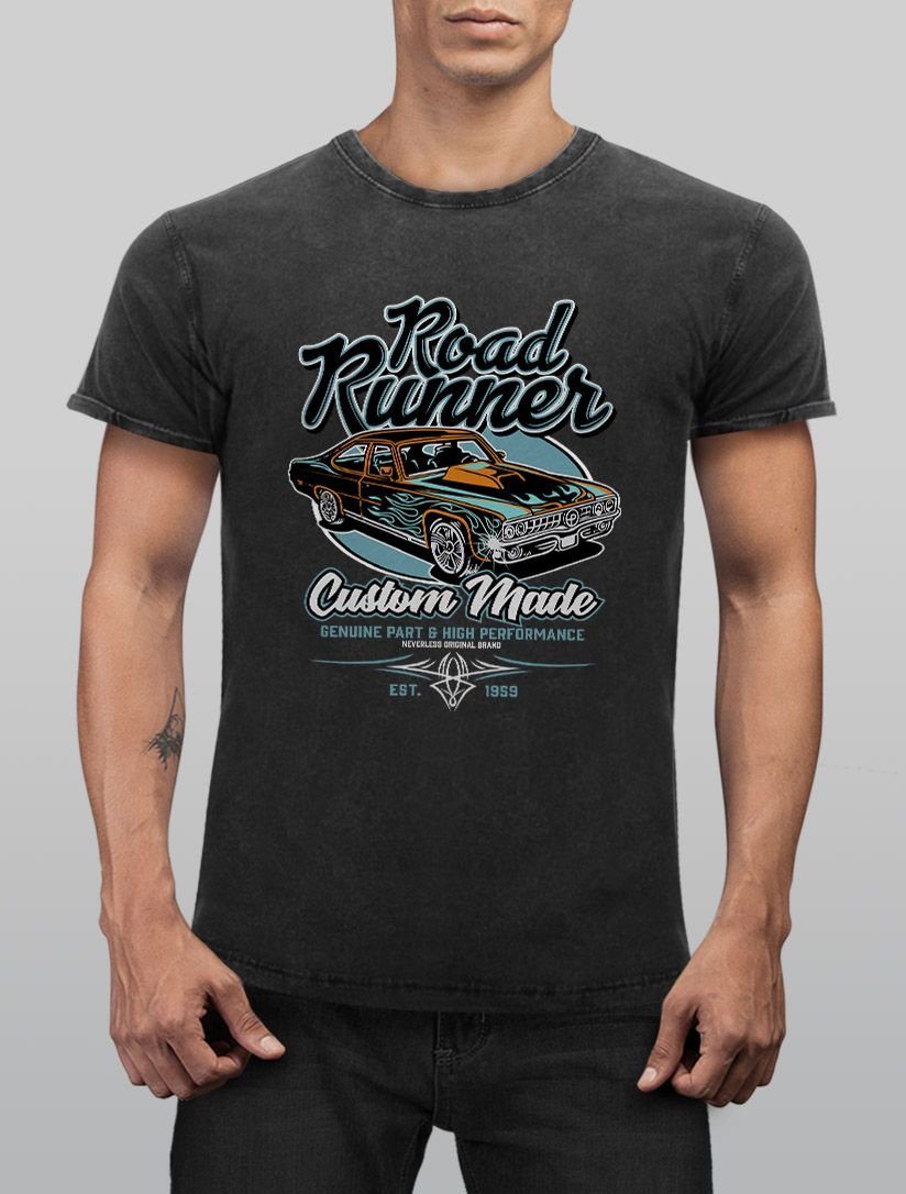 Herren Shirts Neverless Print-Shirt Neverless® Herren T-Shirt Vintage Shirt Printshirt Roadrunner American Muscle Car Tuning Ret