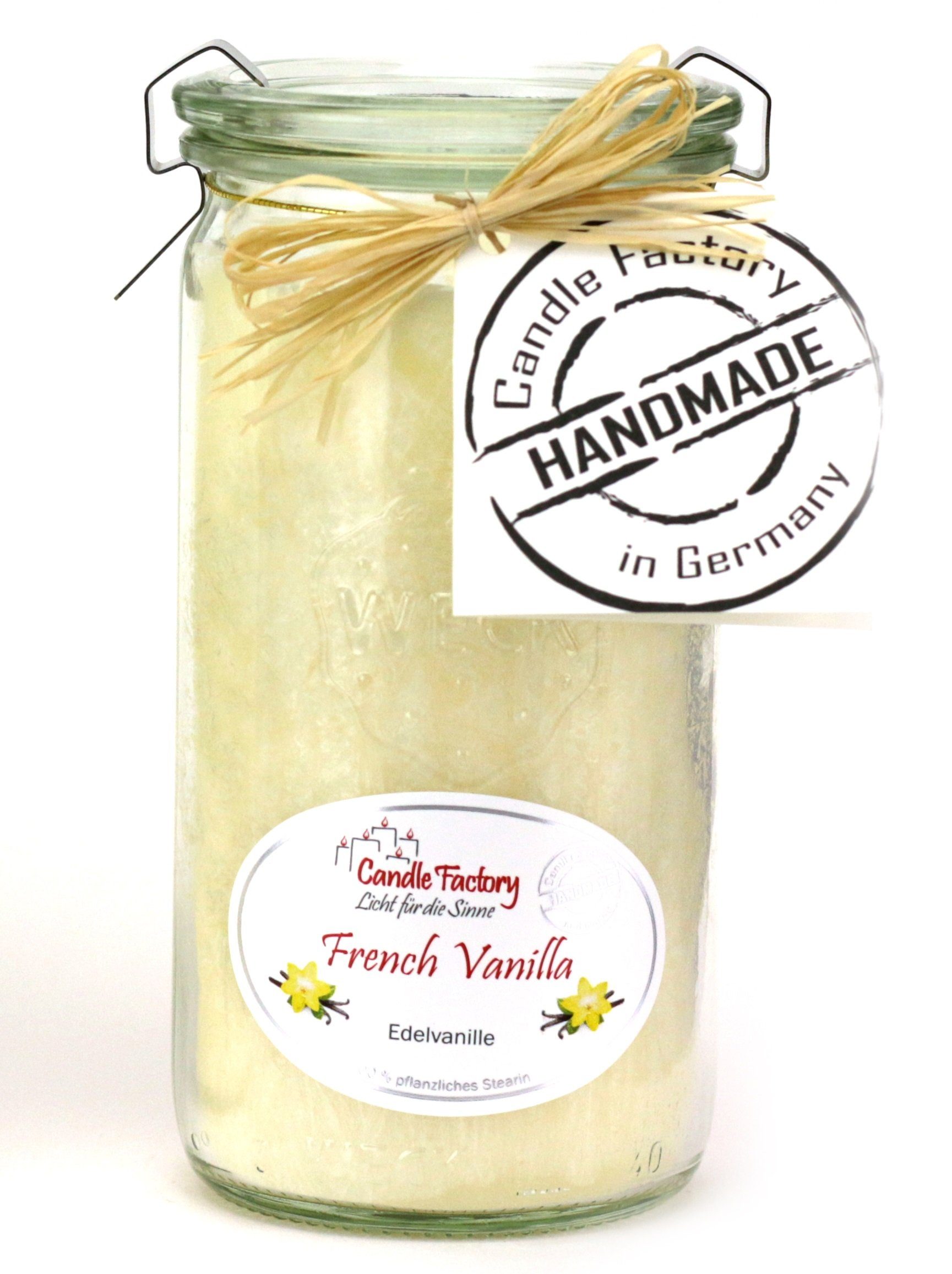 Candle Factory Duftkerze Mini-Jumbo "French Vanilla", Stearin, elfenbein (1-tlg), Docht aus reiner Baumwolle