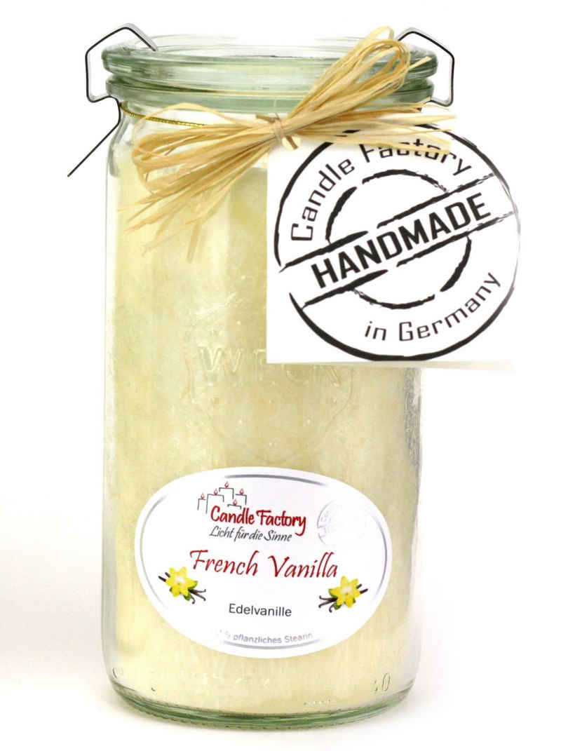 Candle Factory Duftkerze Mini-Jumbo "French Vanilla", Stearin, elfenbein (1-tlg), Docht aus reiner Baumwolle
