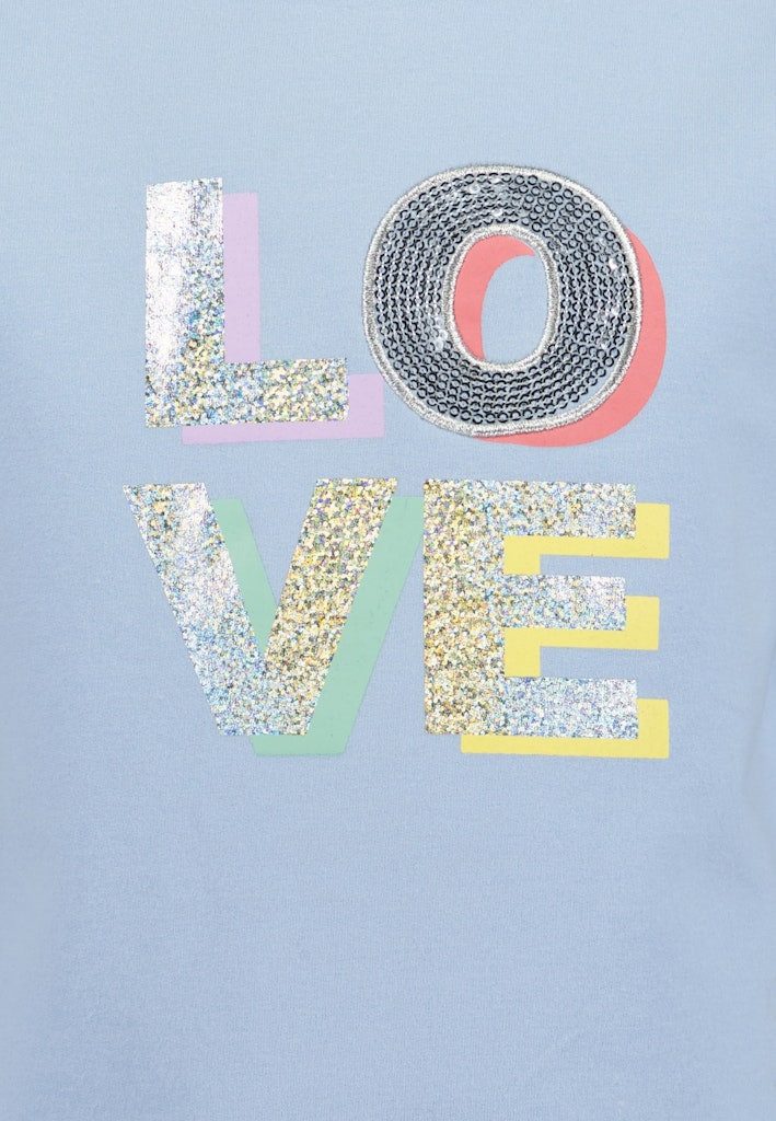 Blue Seven Sweatshirt Blue Seven Mädchen Sweatshirt Pullover LOVE angeraut hellblau