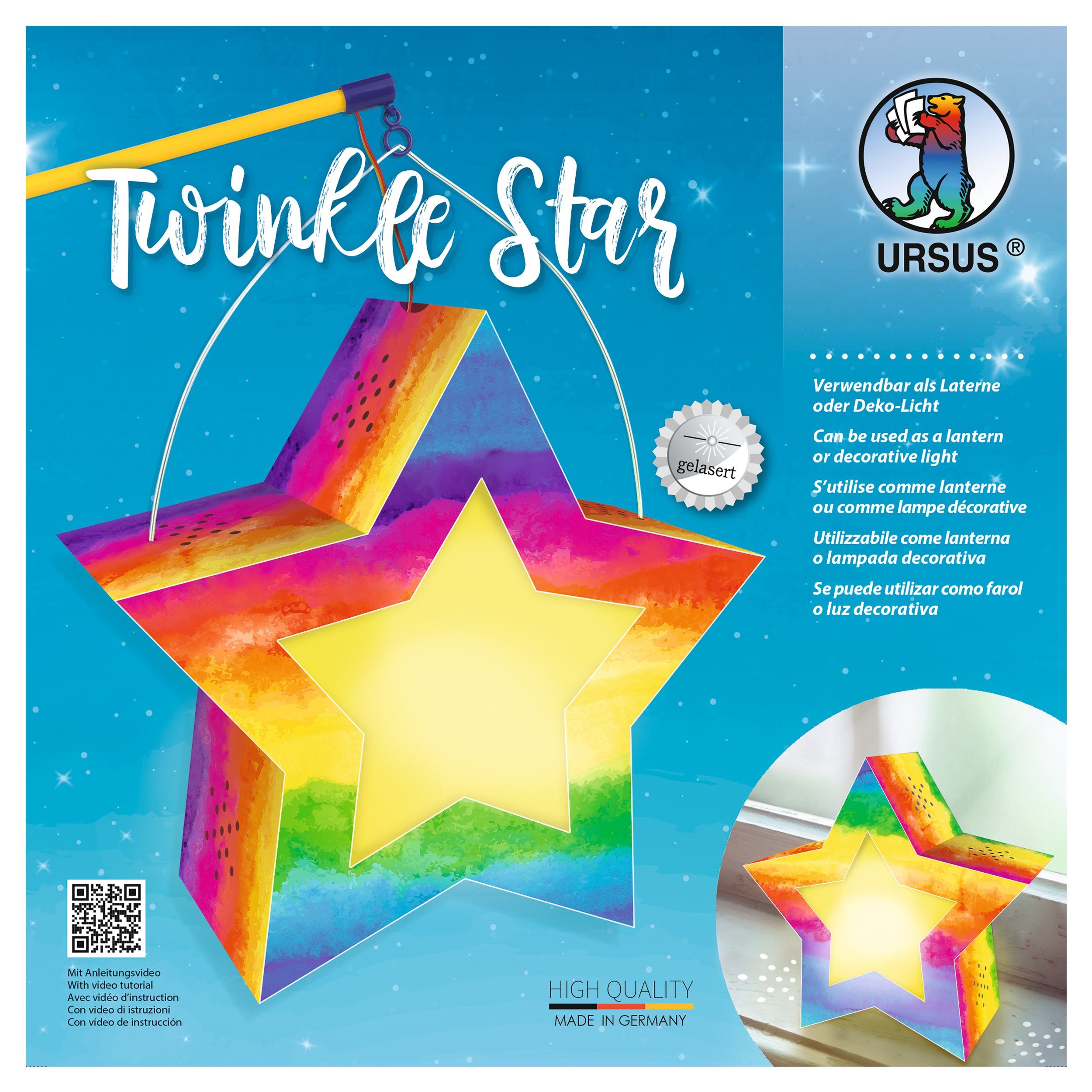 Ursus - Ludwig Bähr Papierlaterne Twinkle Star, Ø 19 cm Multi
