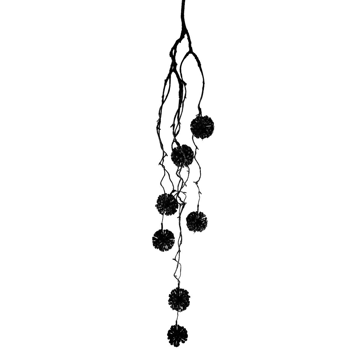 Kunstblume Weihnachtsgirlande aus Kunststoff in schwarz hängend 87 cm, matches21 HOME & HOBBY, Höhe 87 cm