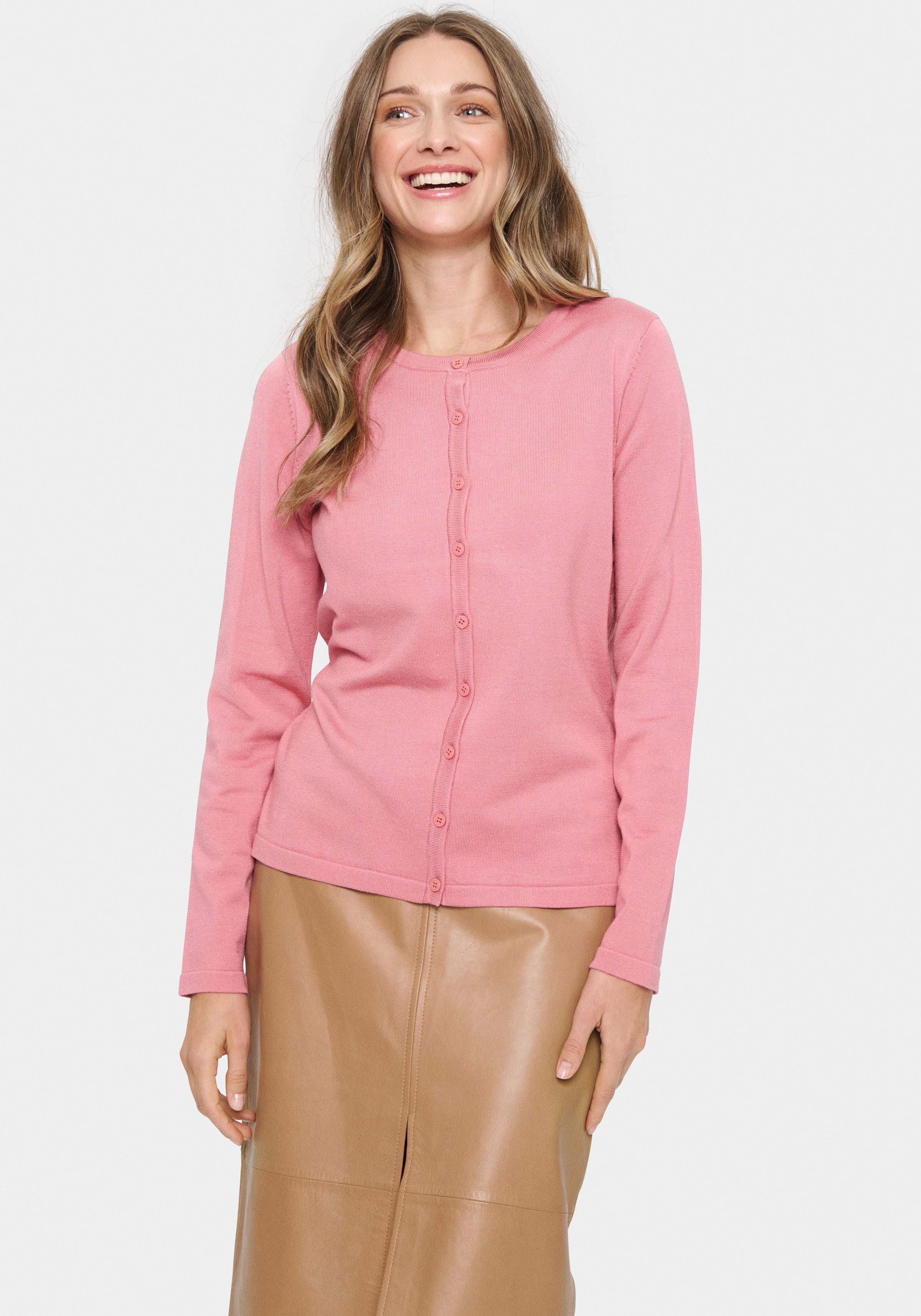 Saint Tropez Strickjacke A8661, MilaSZ R-Neck günstig online kaufen