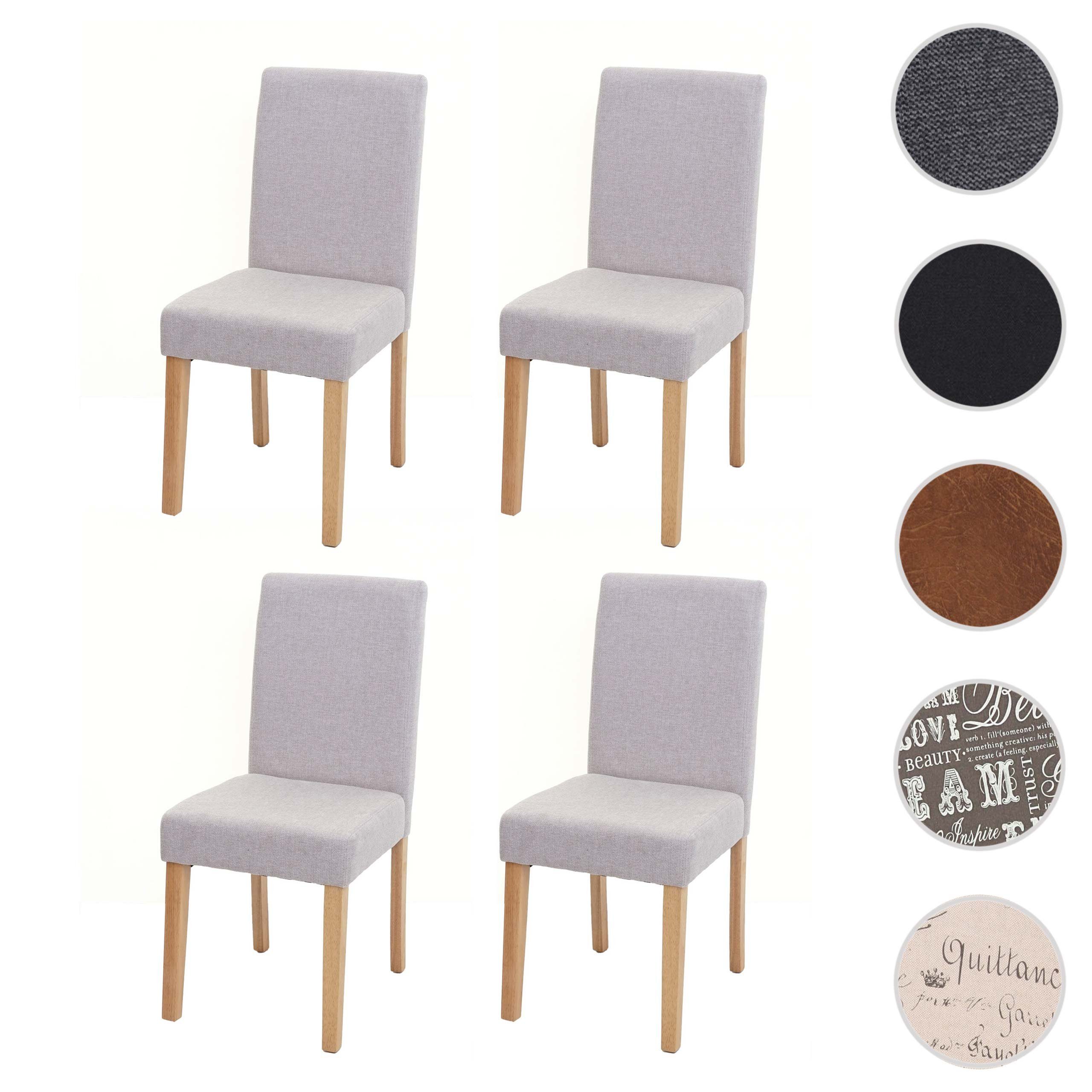 MCW Esszimmerstuhl Littau 4er-Set Textil Creme-Beige Helle Beine günstig online kaufen