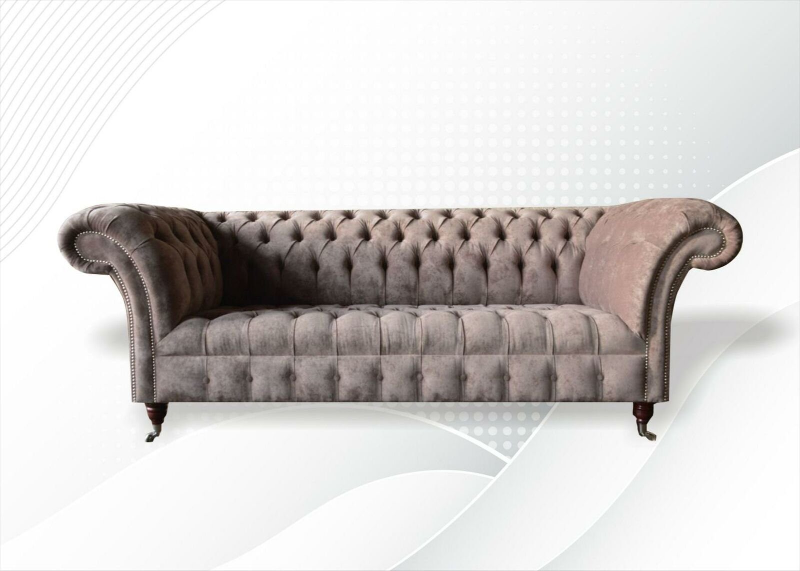 Sofa Polstermöbel in Made 3-er Chesterfield Möbel Europe Brauner JVmoebel Luxus Dreisitzer Neu,