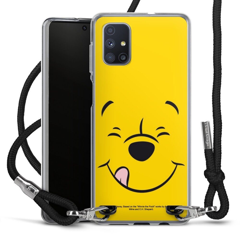 DeinDesign Handyhülle Winnie Puuh Offizielles Lizenzprodukt Disney Puuh Closeup, Samsung Galaxy M51 Handykette Hülle mit Band Case zum Umhängen