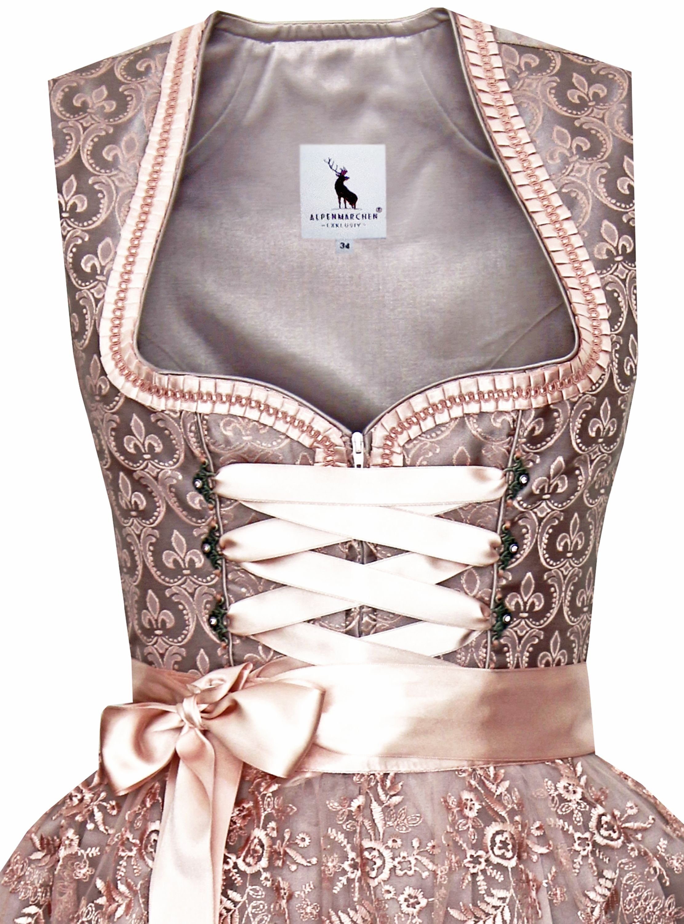 Alpenmärchen Dirndl Dirndl Pauli in altrosa - ALM765 günstig online kaufen