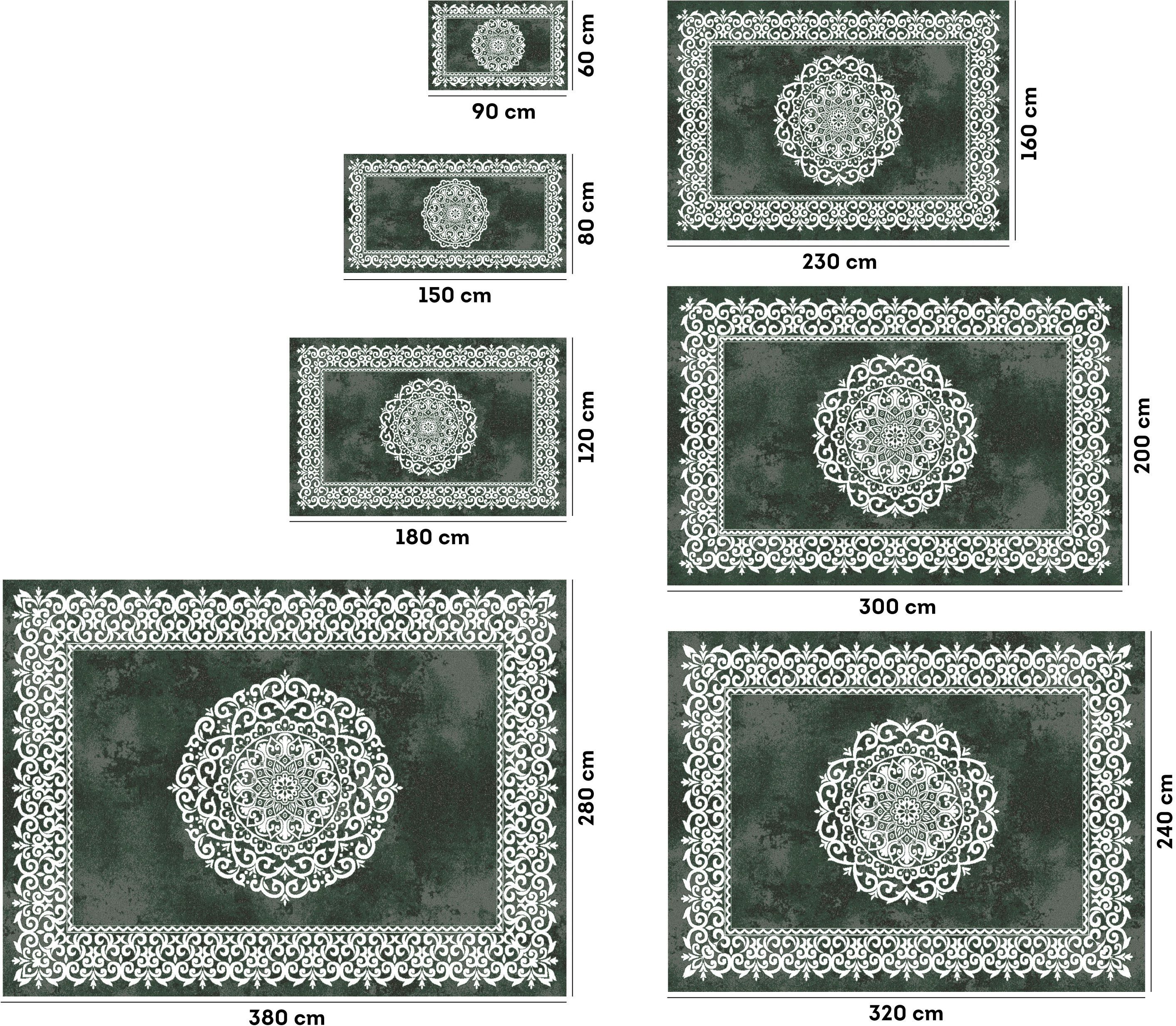 OTTO home Teppich Dafna, rechteckig, Höhe: 9 mm, Orient-Optik, Vintage Design, Kurzflor, pflegeleicht, dezenter Glanz