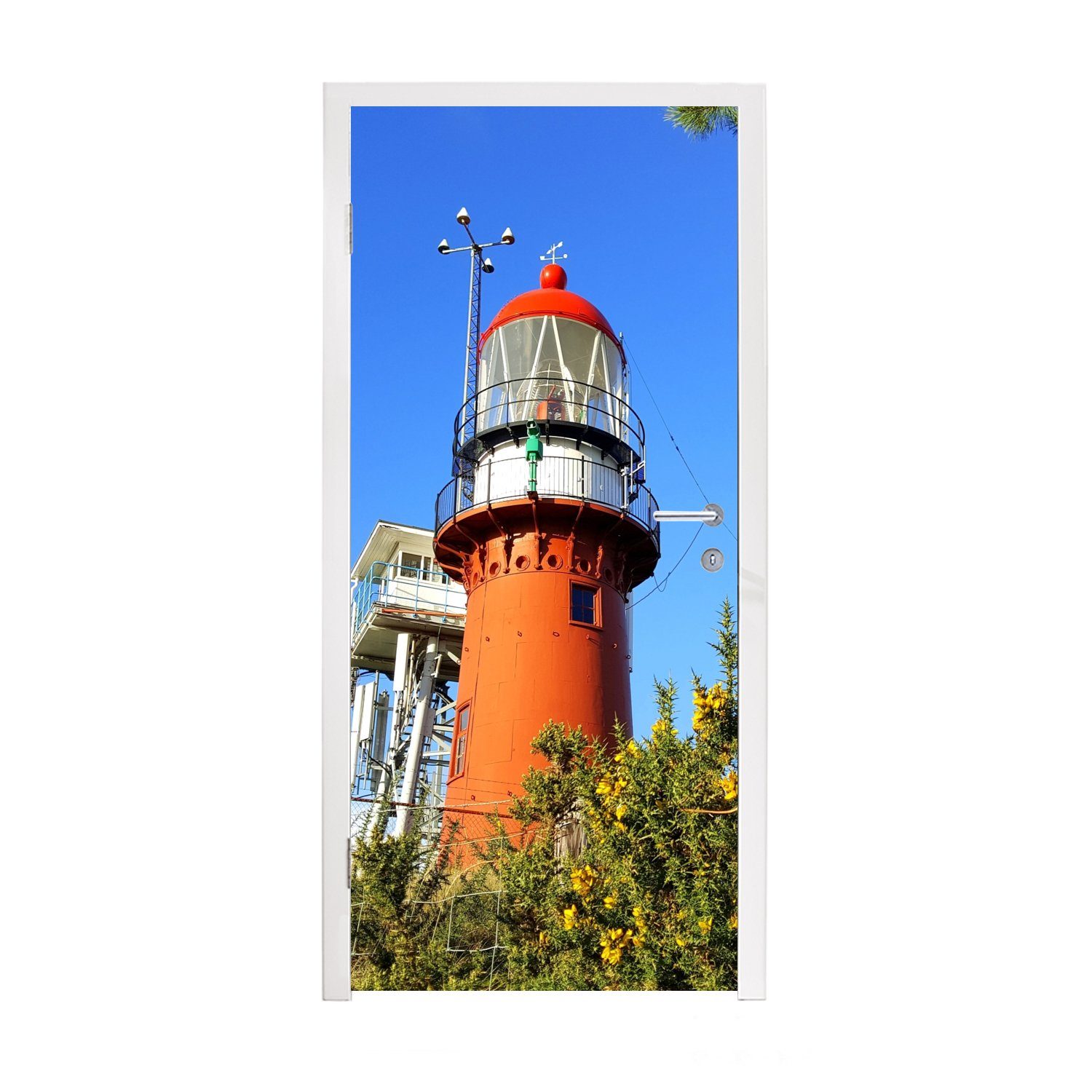 MuchoWow Türtapete Leuchtturm auf Vlieland, für cm bedruckt, Tür, (1 Türaufkleber, Fototapete 75x205 Matt, St)