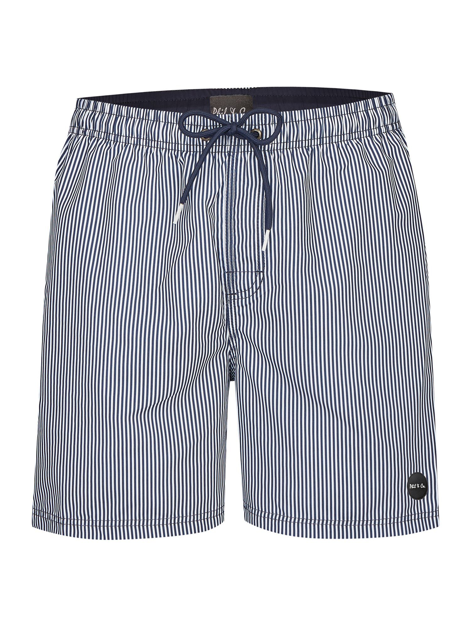 Phil & Co. Badeshorts Classic white (1-St) navy stripe