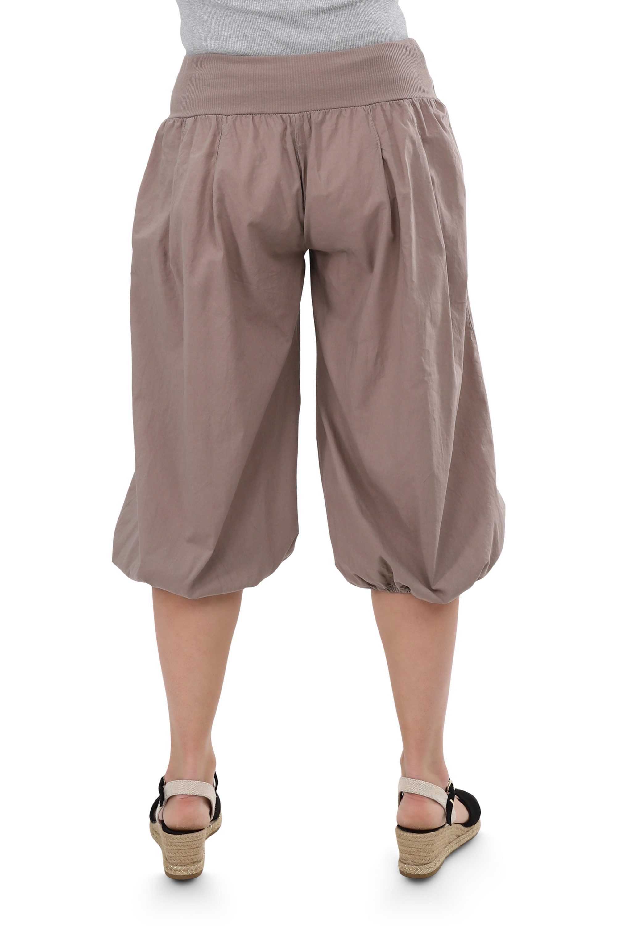malito more than fashion Caprihose malito Damen Pumphose Capri 23286P kurze low waist Aladinhose Caprihose in Unifarben Einheitsgröße