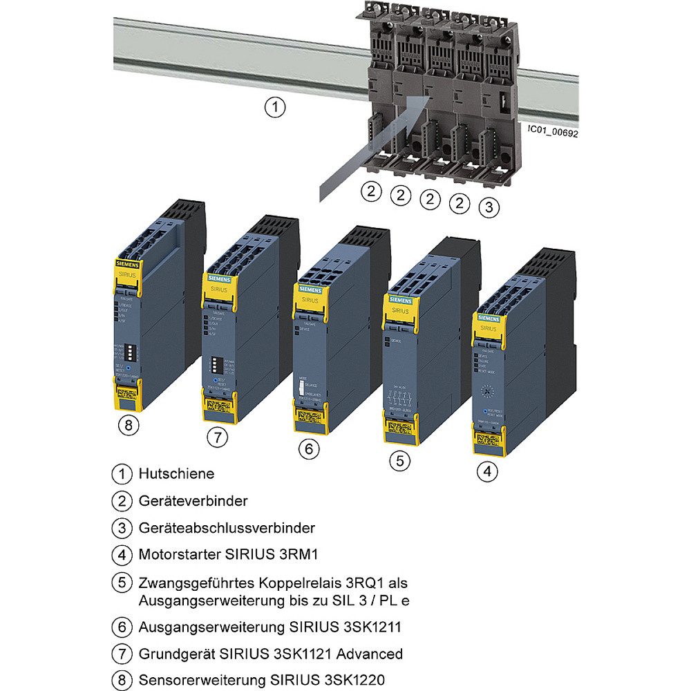 SIEMENS Siemens 3SK1121-1AB40 3SK11211AB40 Sicherheitsschaltgerät 24 V/DC Ne Hutschienen-Netzteil