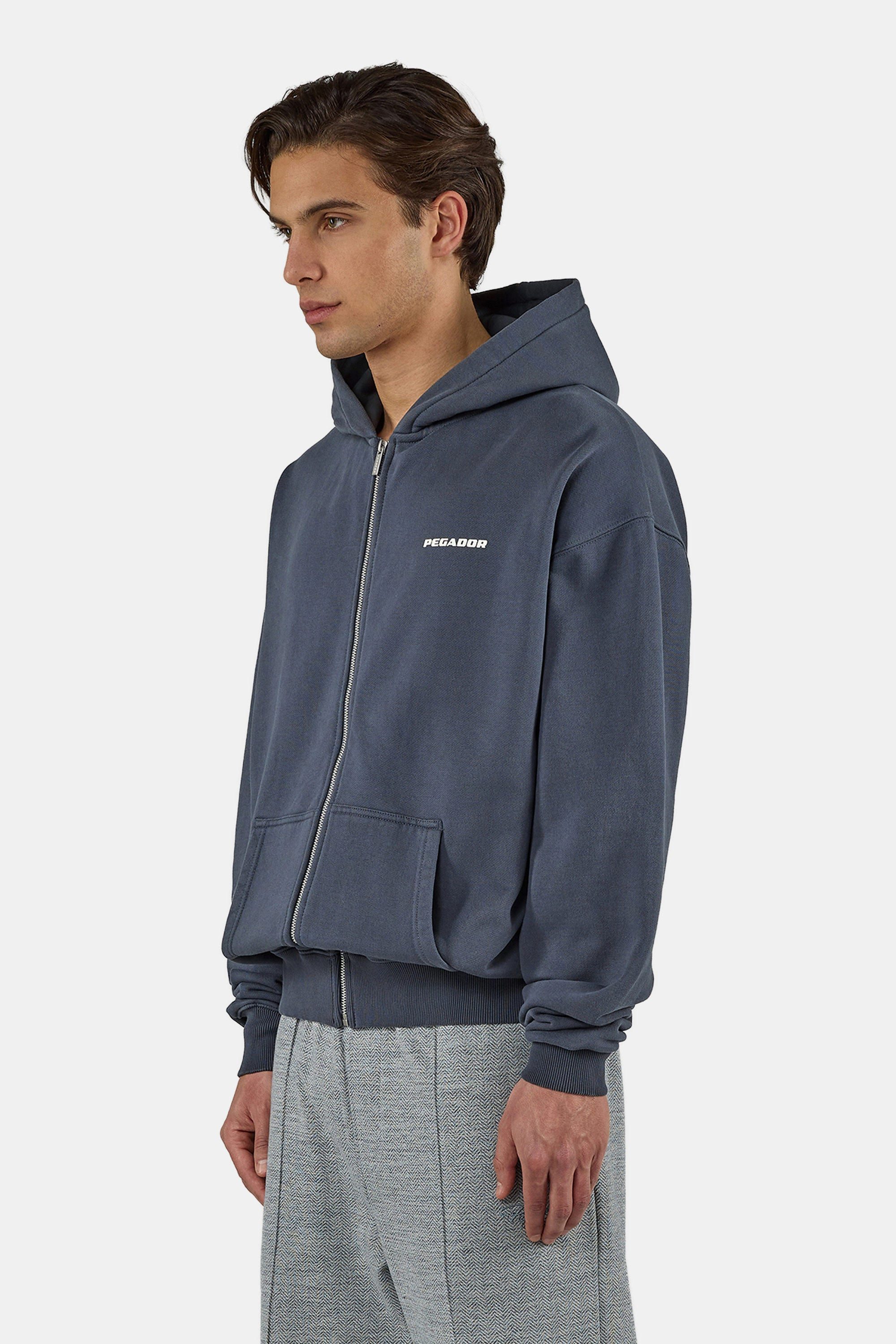 PEGADOR Kapuzensweatjacke Colne Logo Oversized Sweat Jacket Baumwollmischun günstig online kaufen
