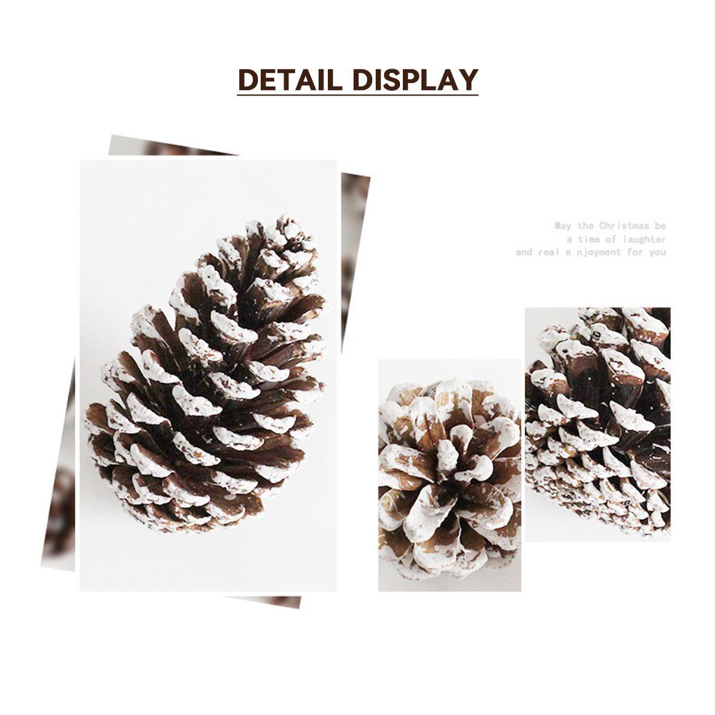 Trockenblume Weihnachtsbaum-Tannenzapfen-Dekoration, Weiß Gefärbte, Trockenblume Blusmart