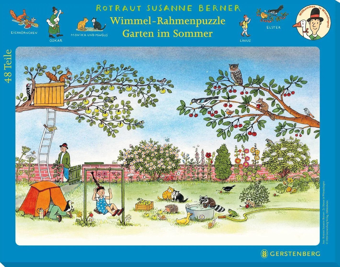 Gerstenberg Verlag Puzzle Wimmel-Rahmenpuzzle Zu Hause in Wimmlingen Motiv Garten, Puzzleteile