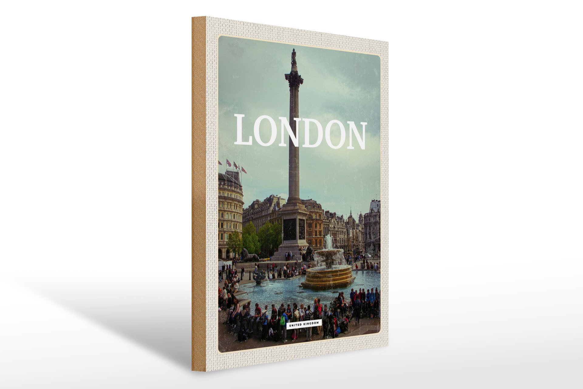 Femer GmbH Holzbild Reise 30x40cm London England Mittelalter Bild, (1 St), Glatte Holzfaserplatte (MDF), vorn beschichtet