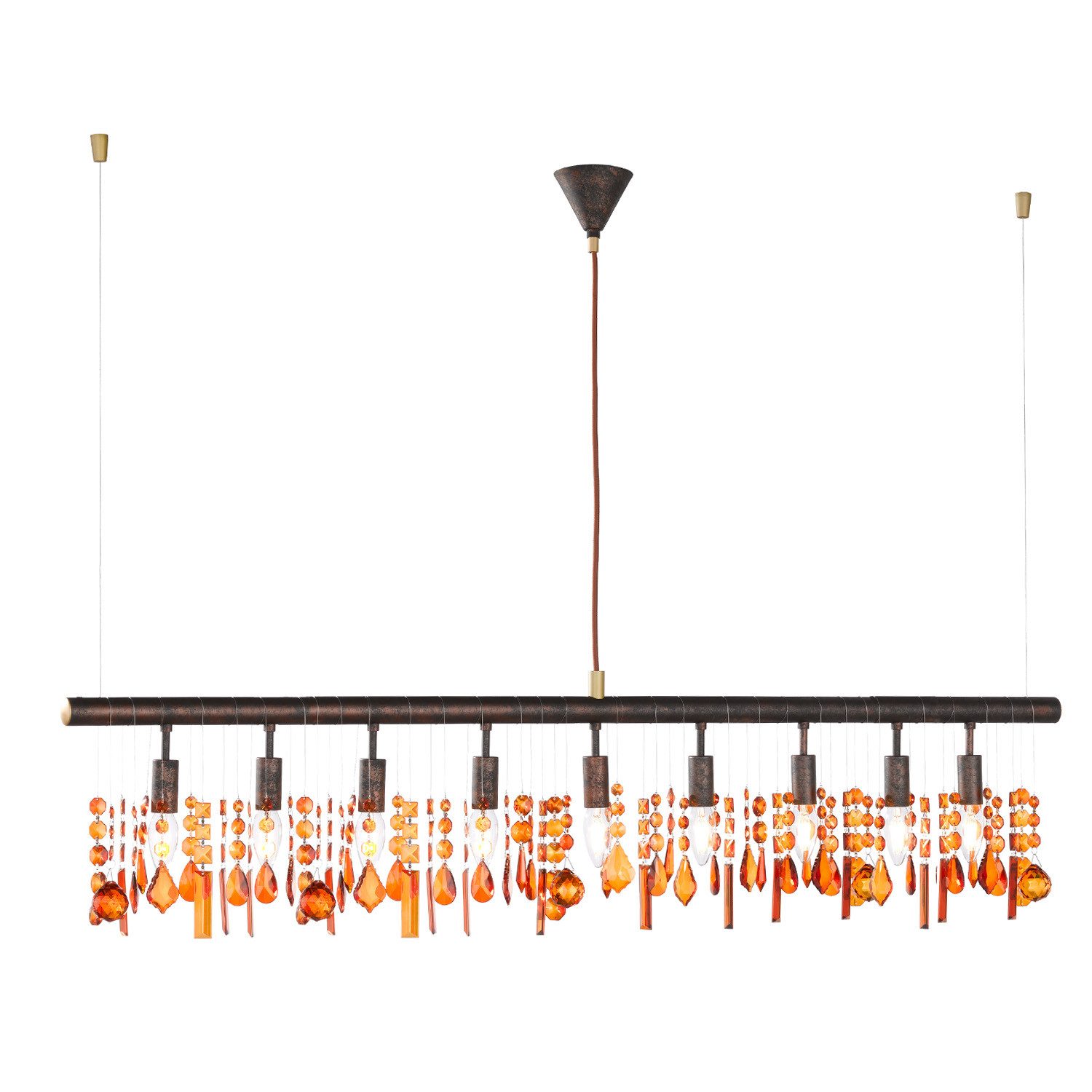 Home4Living Pendelleuchte Pendellampe Hängelampe 9flg Esszimmerlampe Hängeleuchte E14, ohne Leuchtmittel, Acrylbehang